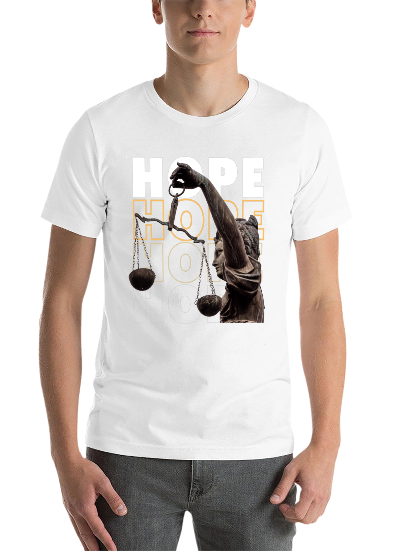 Black Hope Justice T-Shirt - Black Graphic Tee view 14
