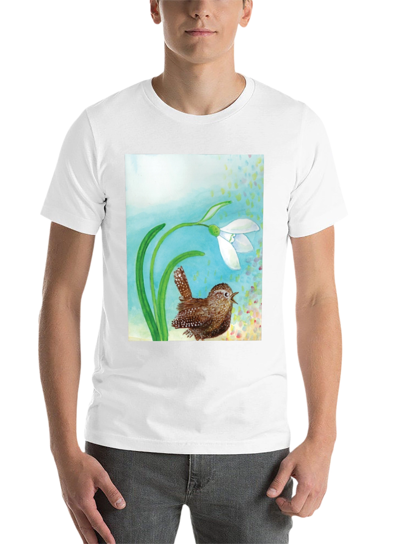 Black Snowdrop and Wren T-Shirt view 14