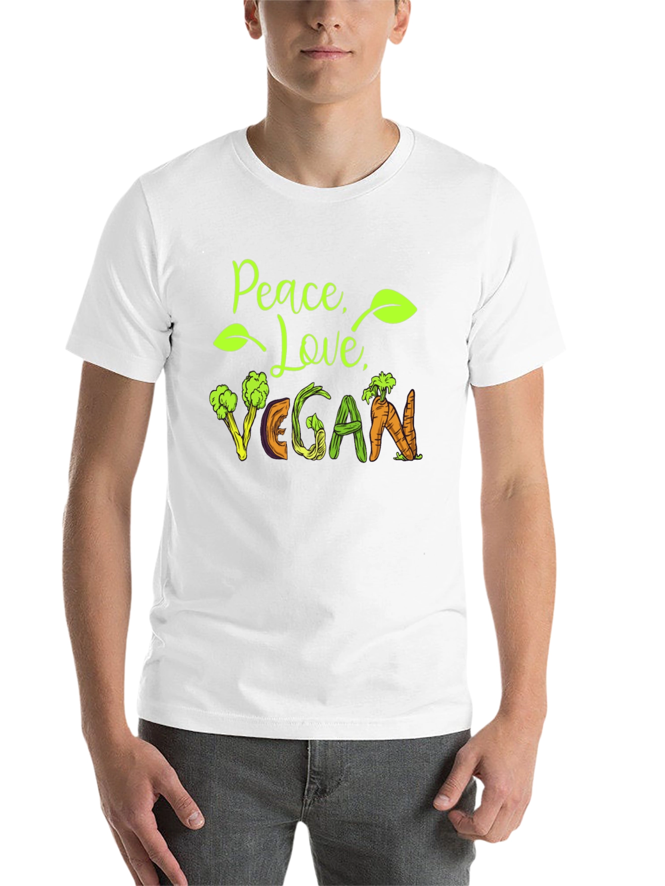 Black Peace Love Vegan Graphic Tee view 14