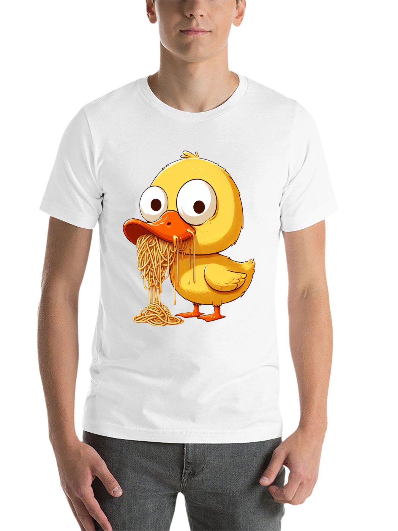 Black Duck Eating Spaghetti Graphic Tee view 14