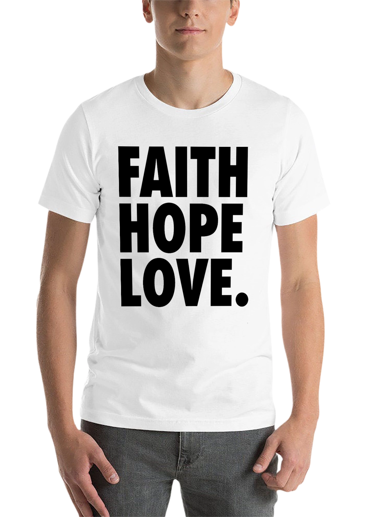 Black Faith Hope Love Black Graphic T-Shirt view 14