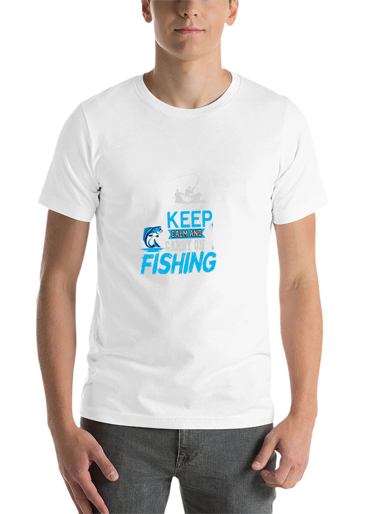 Black Keep Calm Fishing T-Shirt - Angler Gift view 14