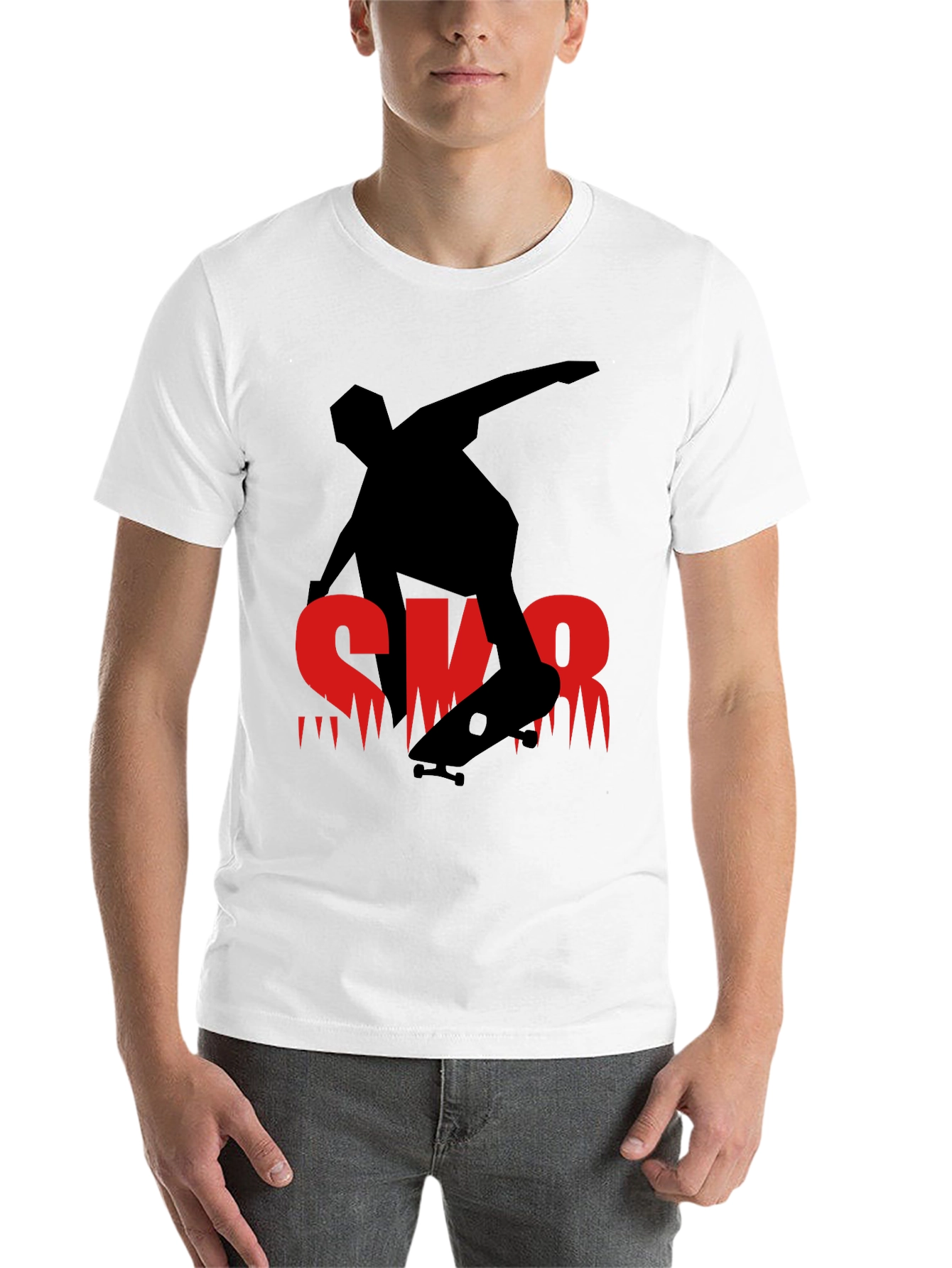 Black Skateboarder Graphic Tee - Black Casual Shirt view 14