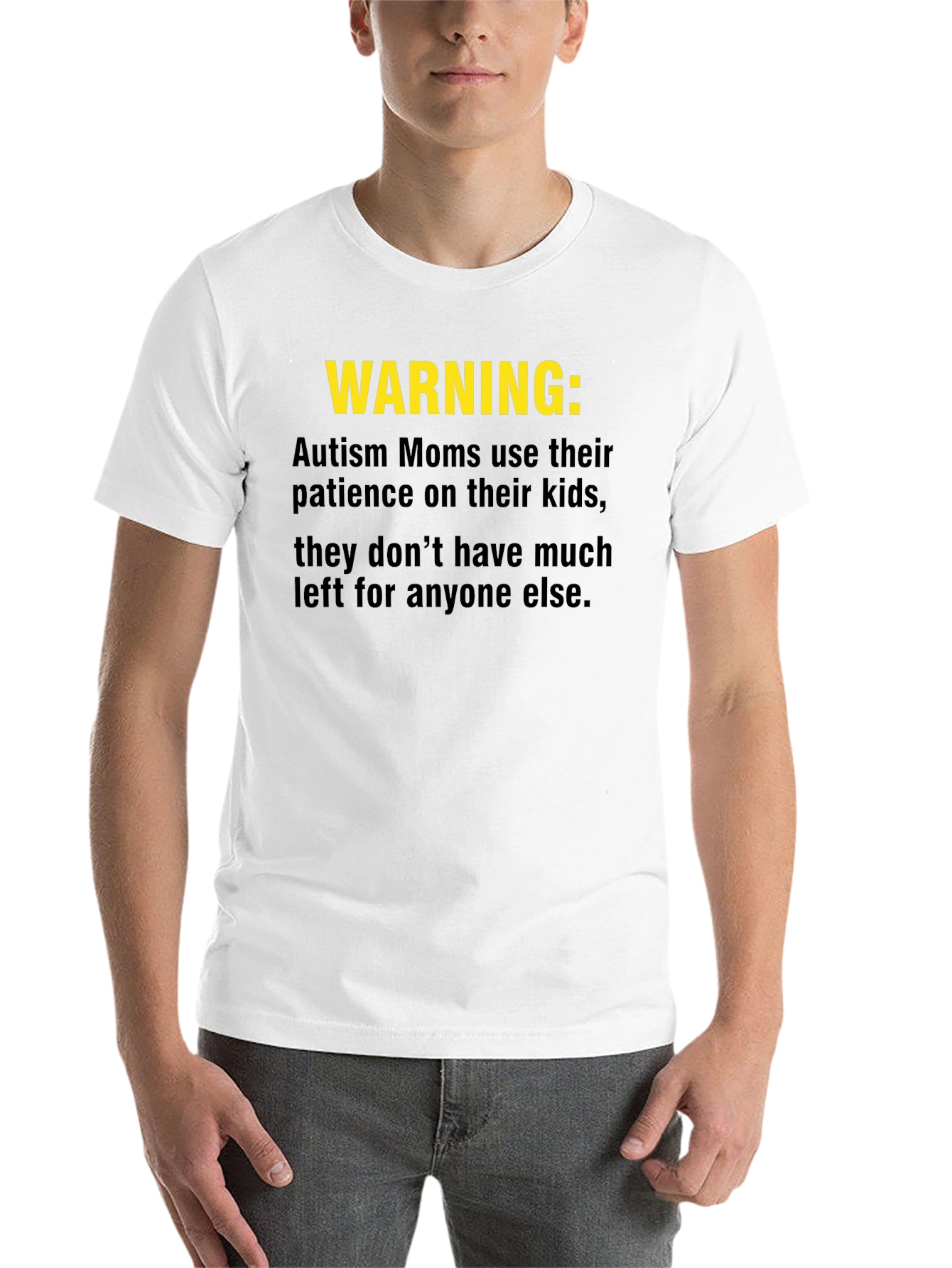 Black Autism Mom Warning T-Shirt: Limited Patience view 14