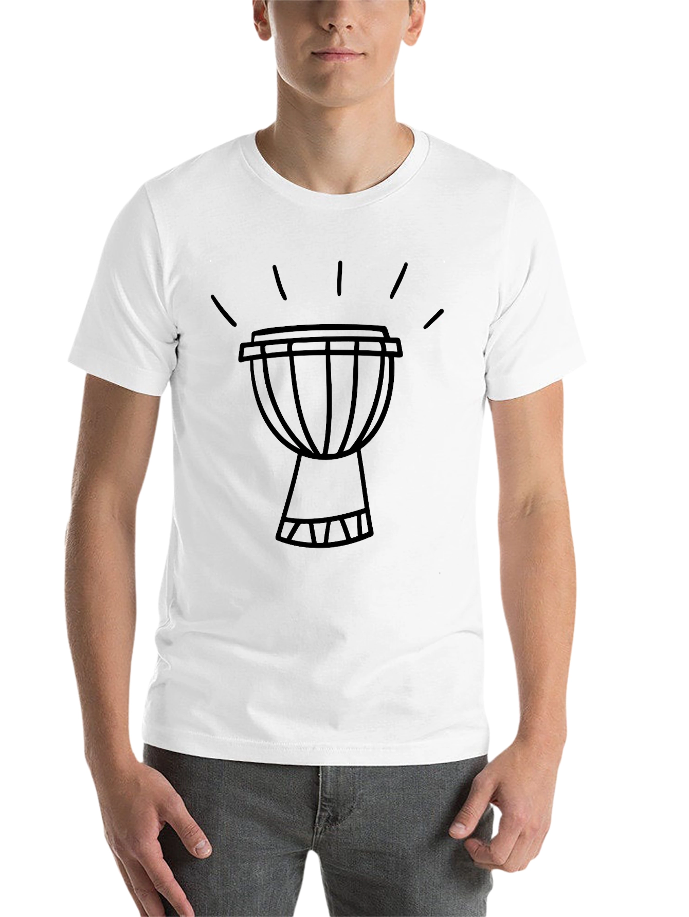 Black Djembe Drum Graphic Tee - Black Cotton T-Shirt view 14