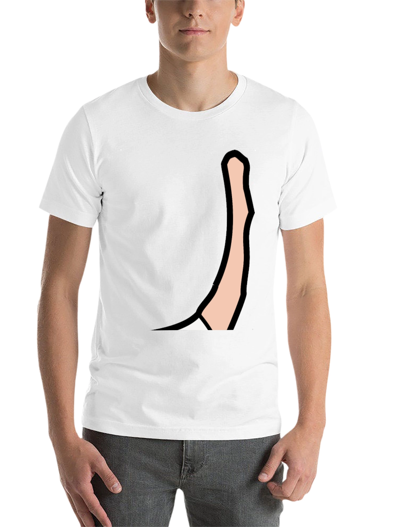 Black Men's Black Graphic Tee: Cartoon Arm Design view 14