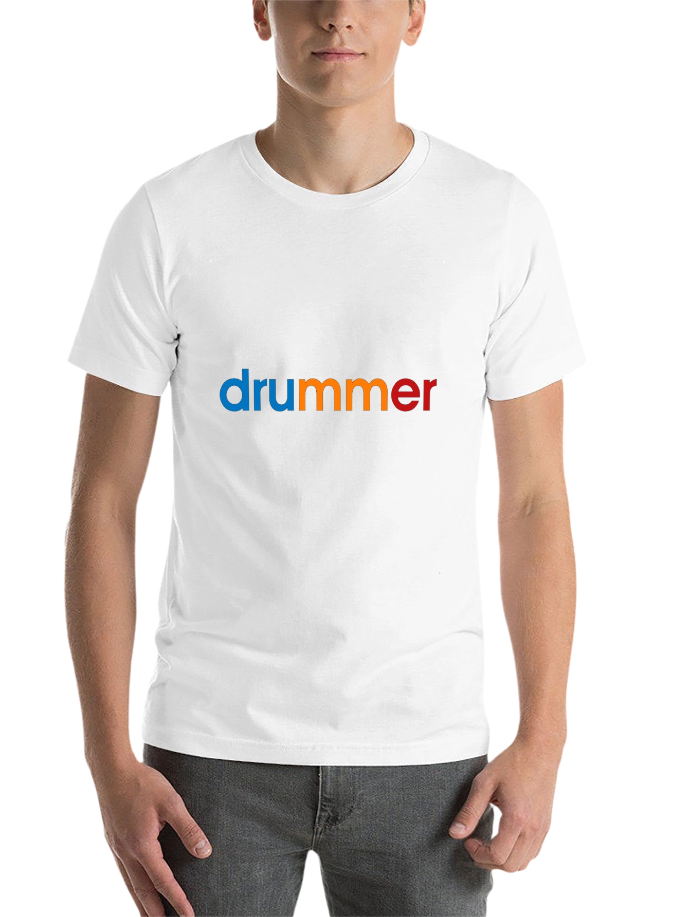 Black Colorful "Drummer" Graphic Black T-Shirt view 14