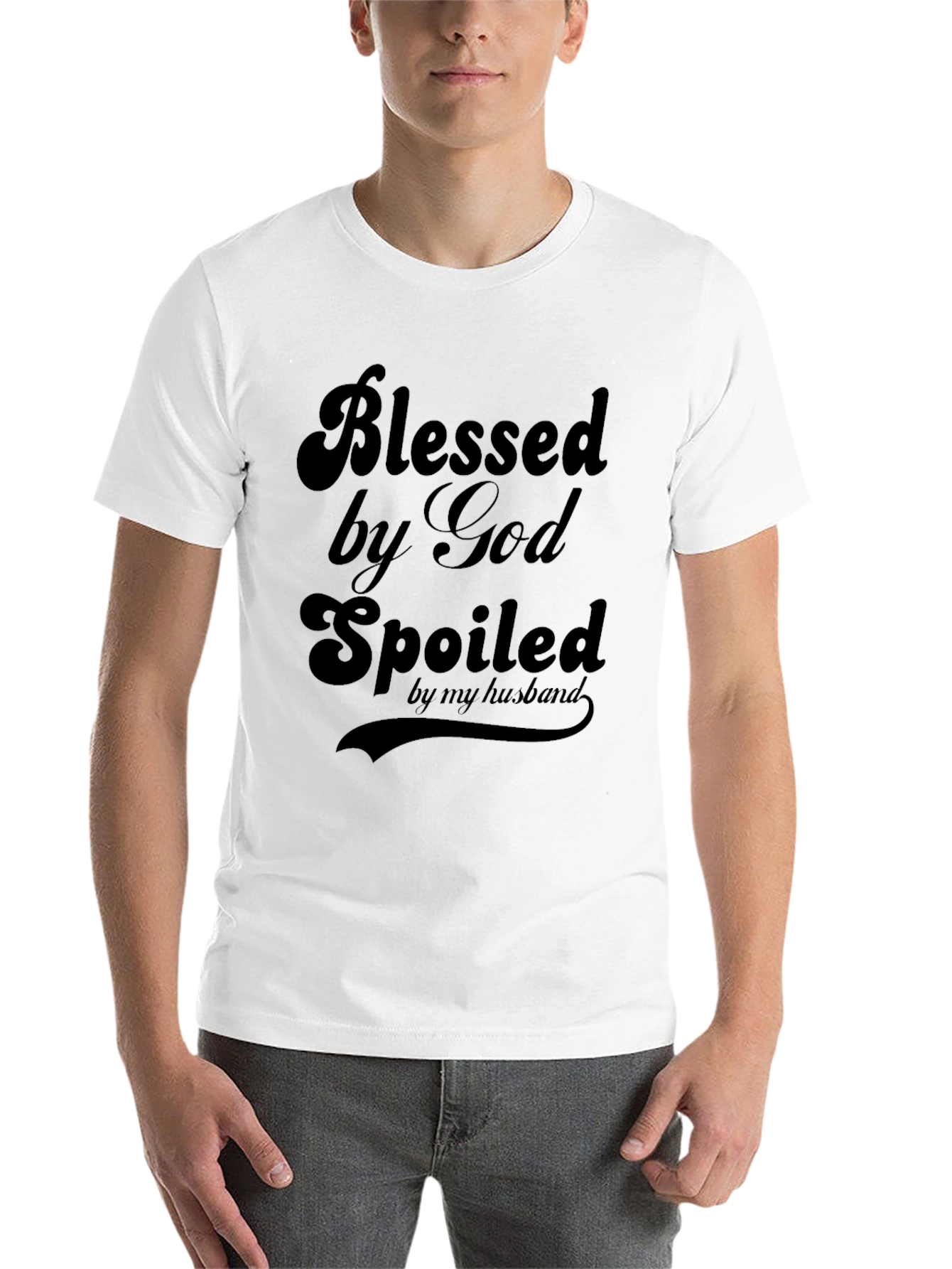 Black Blessed by God, Spoiled by Husband T-Shirt view 14