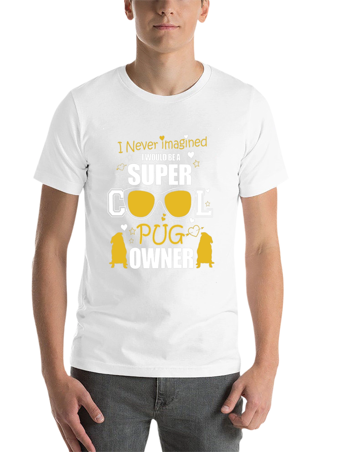 Black Super Cool Pug Owner Black T-Shirt view 14