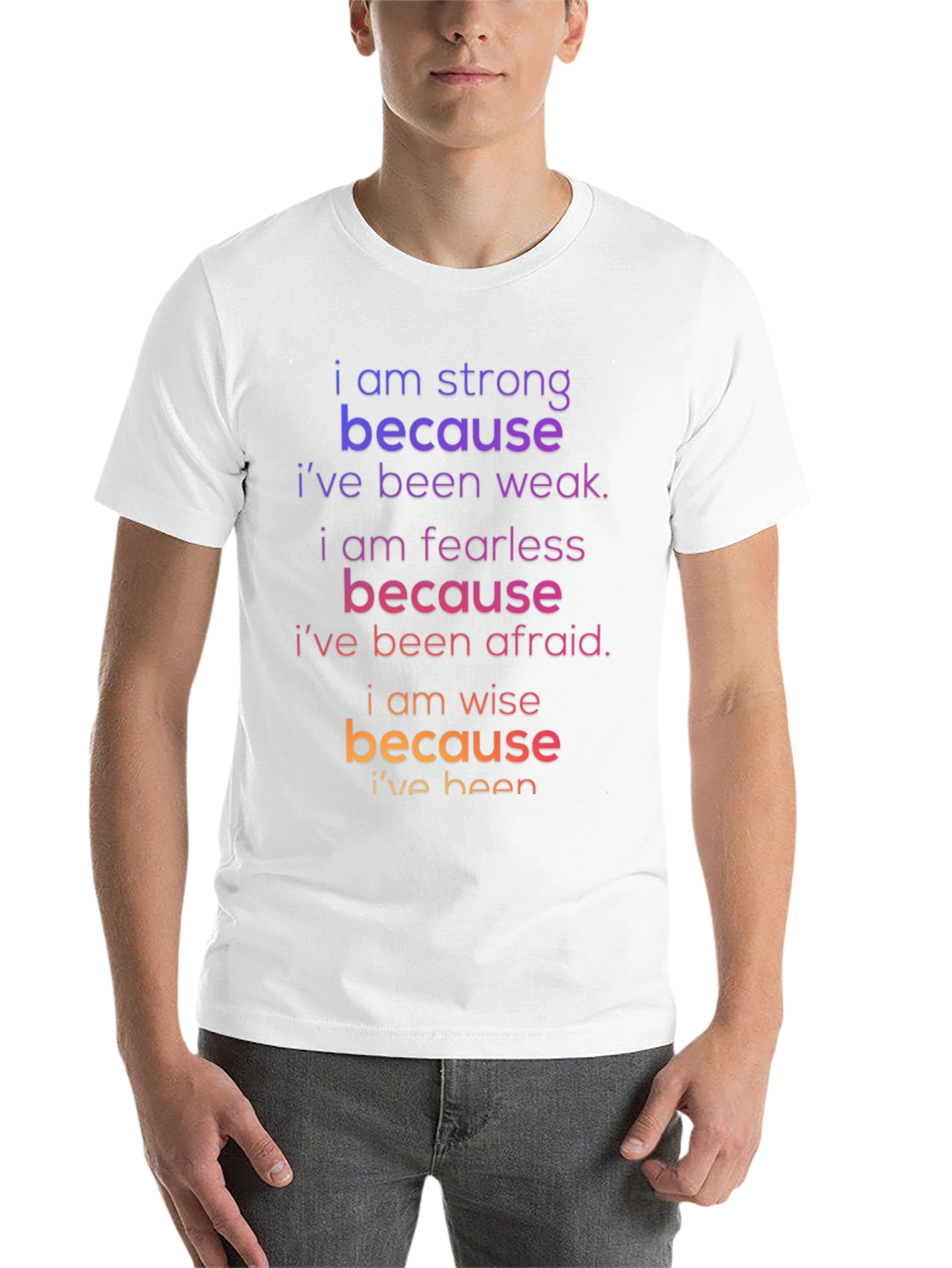 Motivational Graphic Tee: Strong Fearless Wise - 14