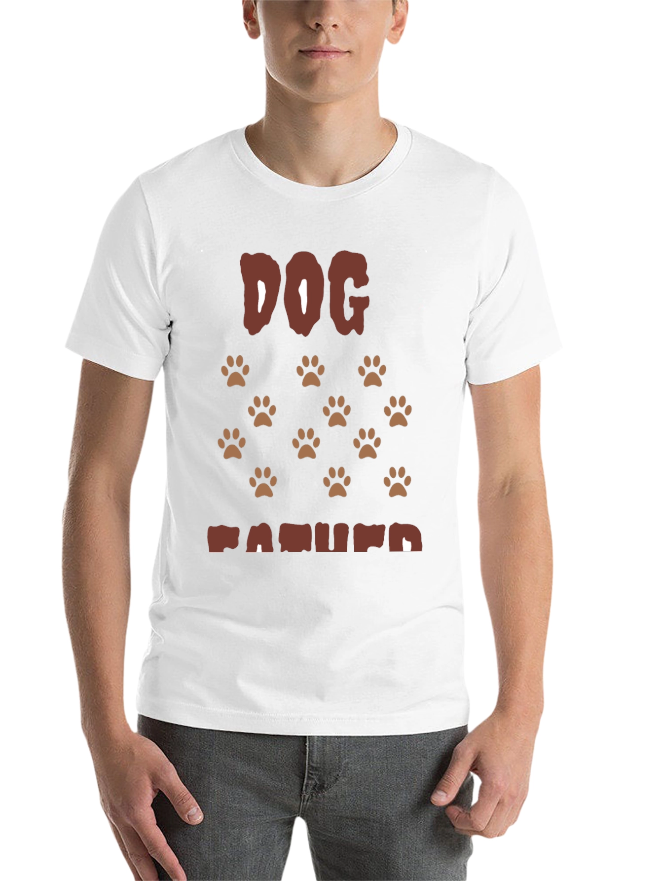 Black Dog Paw Print T-Shirt - Casual Crew Neck Tee view 14