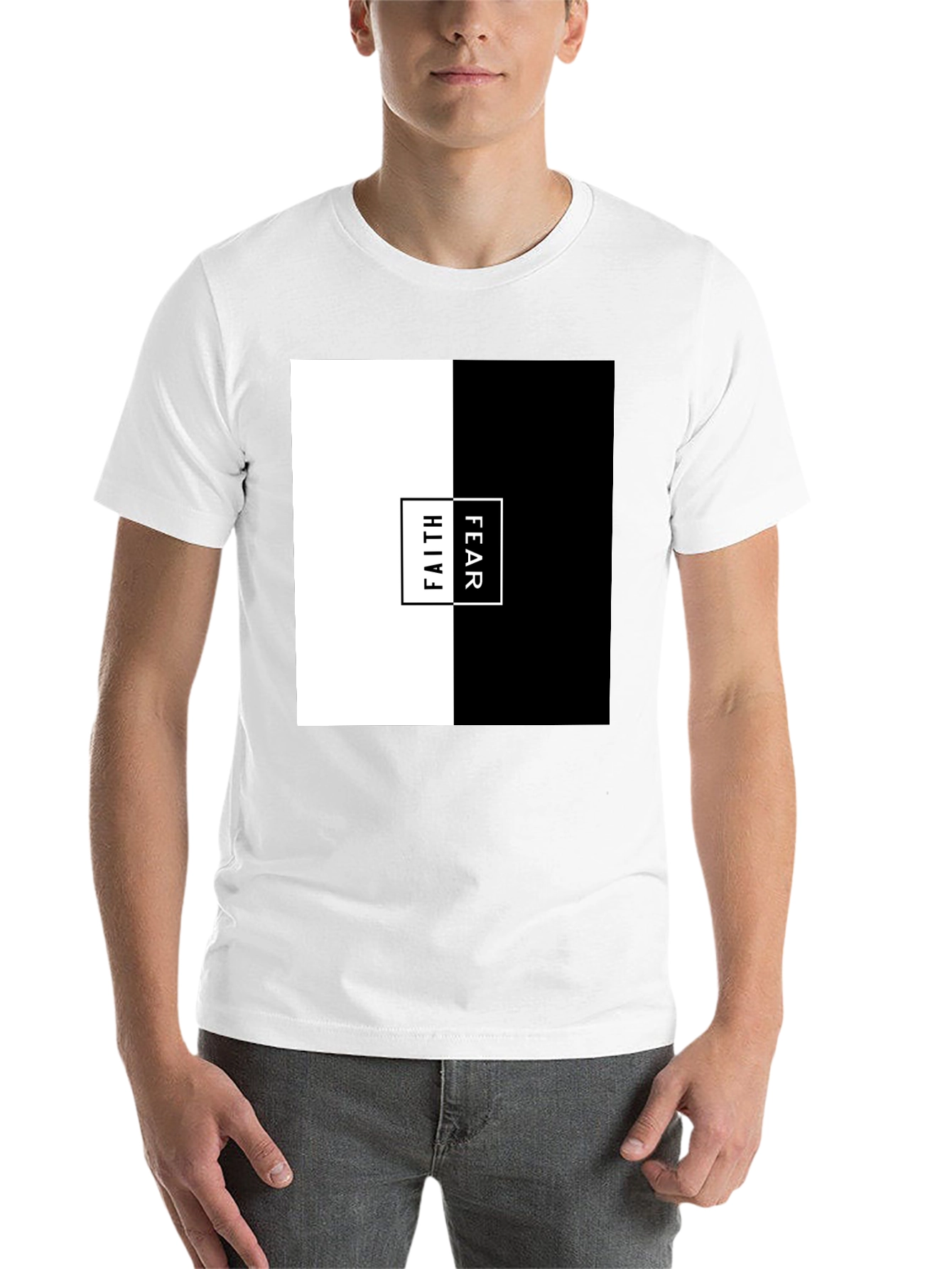 Black Faith Over Fear Graphic Tee - Mens Black T-Shirt view 14