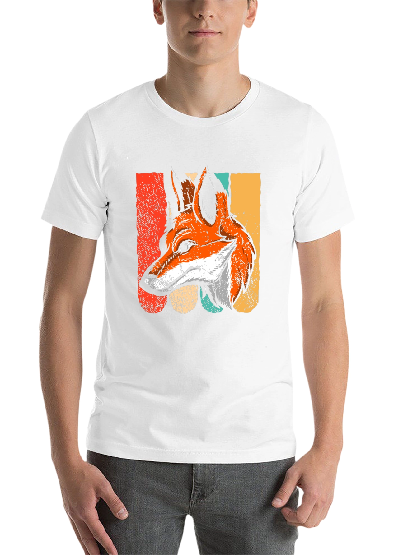 Black Retro Fox Graphic Tee - Cool Animal Design view 14