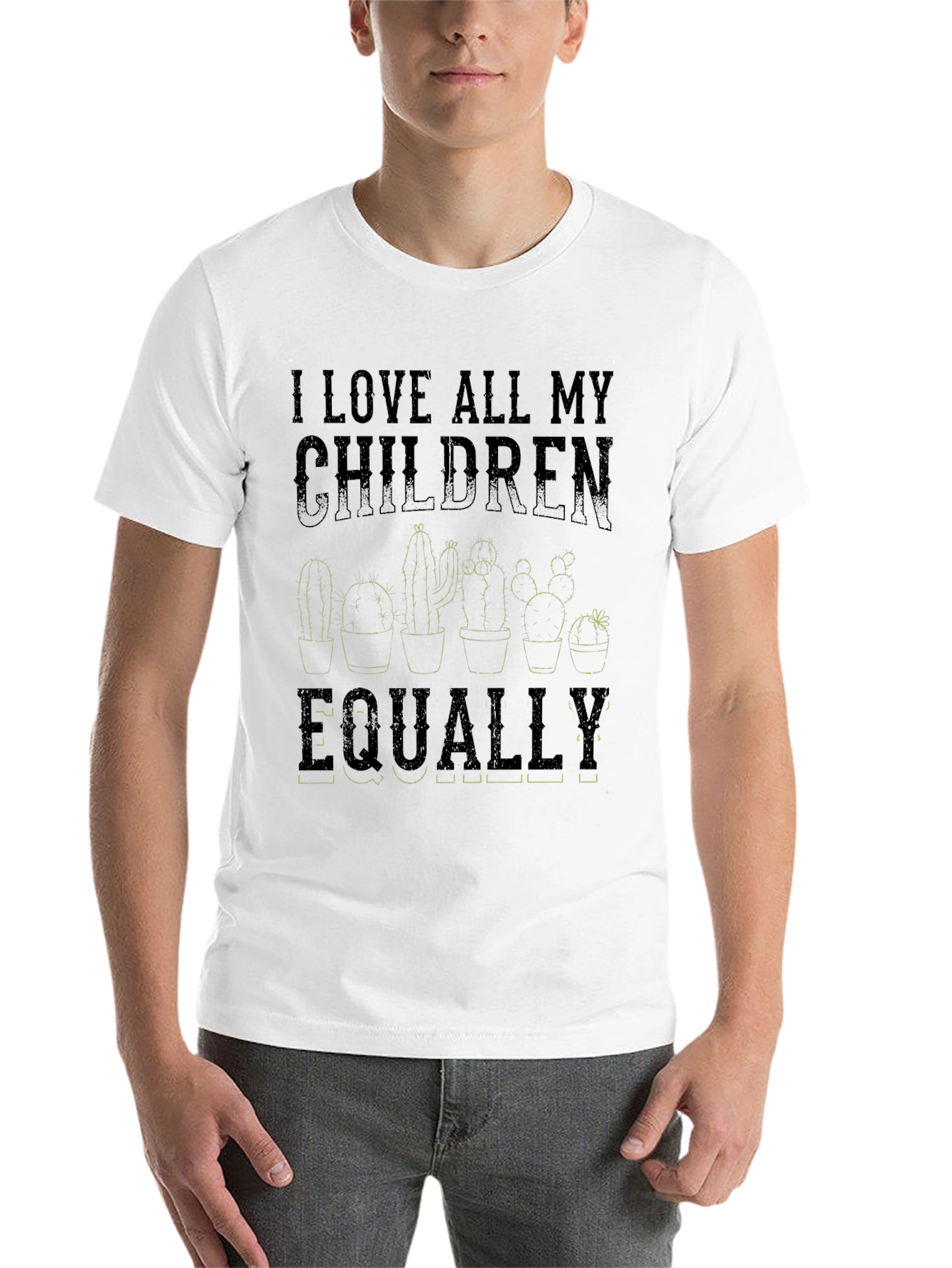 Black I Love All My Children Equally Cactus Graphic Tee view 14