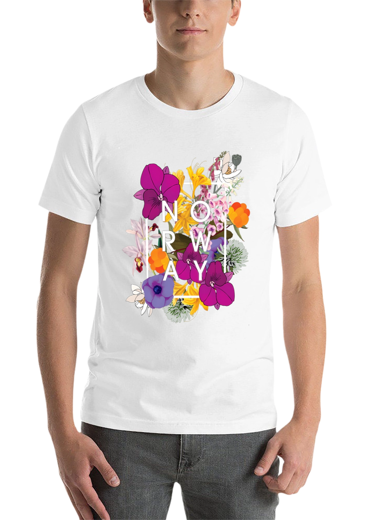 Black Floral Norway Graphic T-Shirt - Black view 14