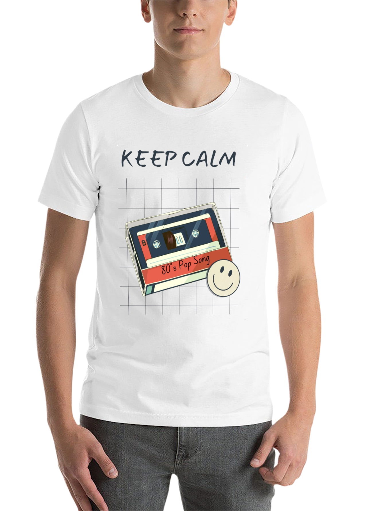 Black Retro 80's Pop Song T-Shirt - Keep Calm Style view 14