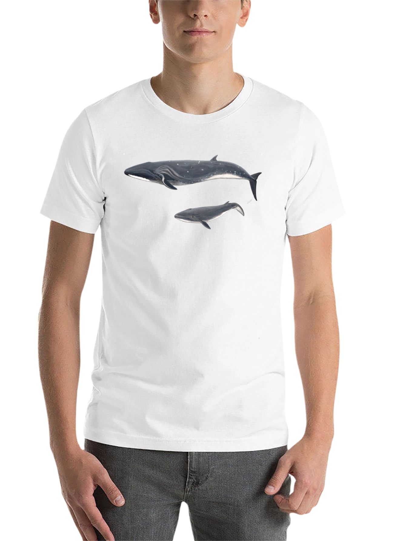 Black Whale Graphic Black T-Shirt for Men view 14
