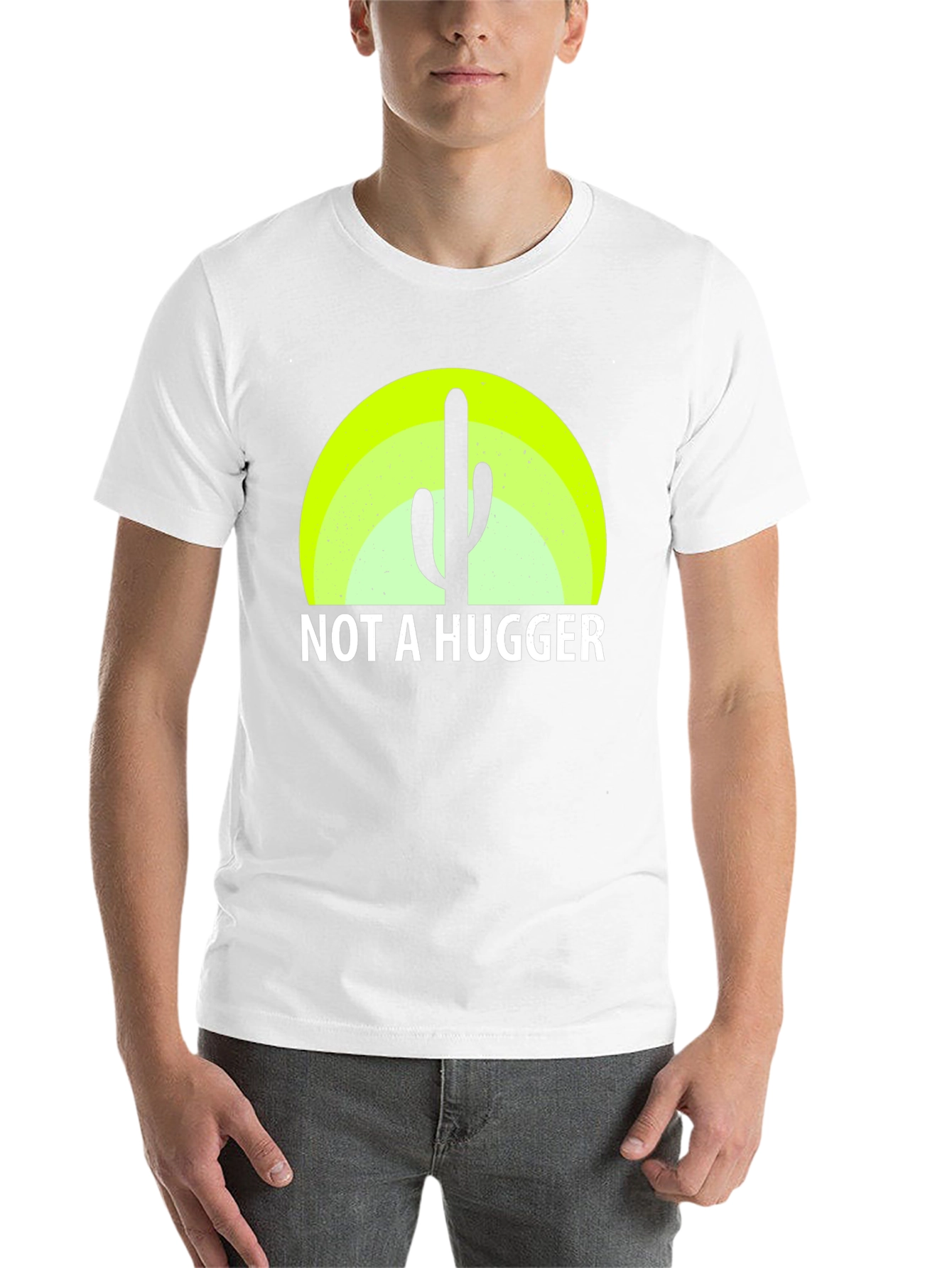 Black Not a Hugger Cactus Graphic Tee - Funny Sarcastic Shirt view 14