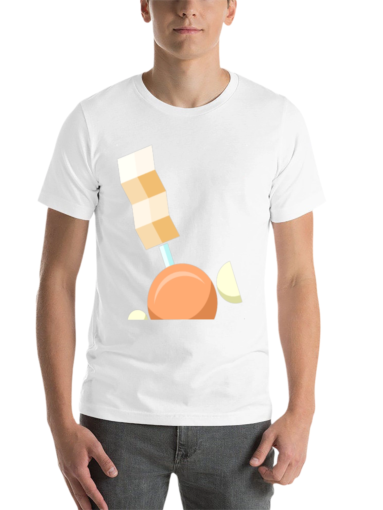 Black Geometric Onion Cartoon T-Shirt view 14