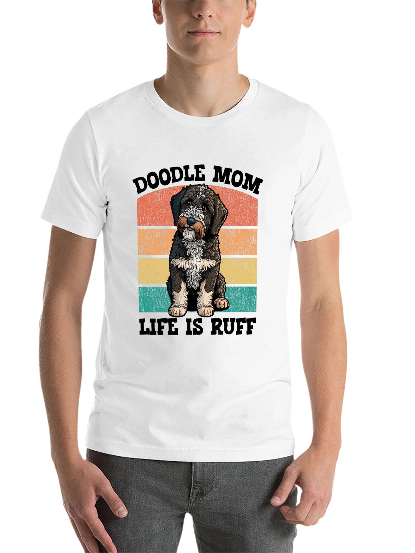 Black Doodle Mom Life is Ruff T-Shirt view 14
