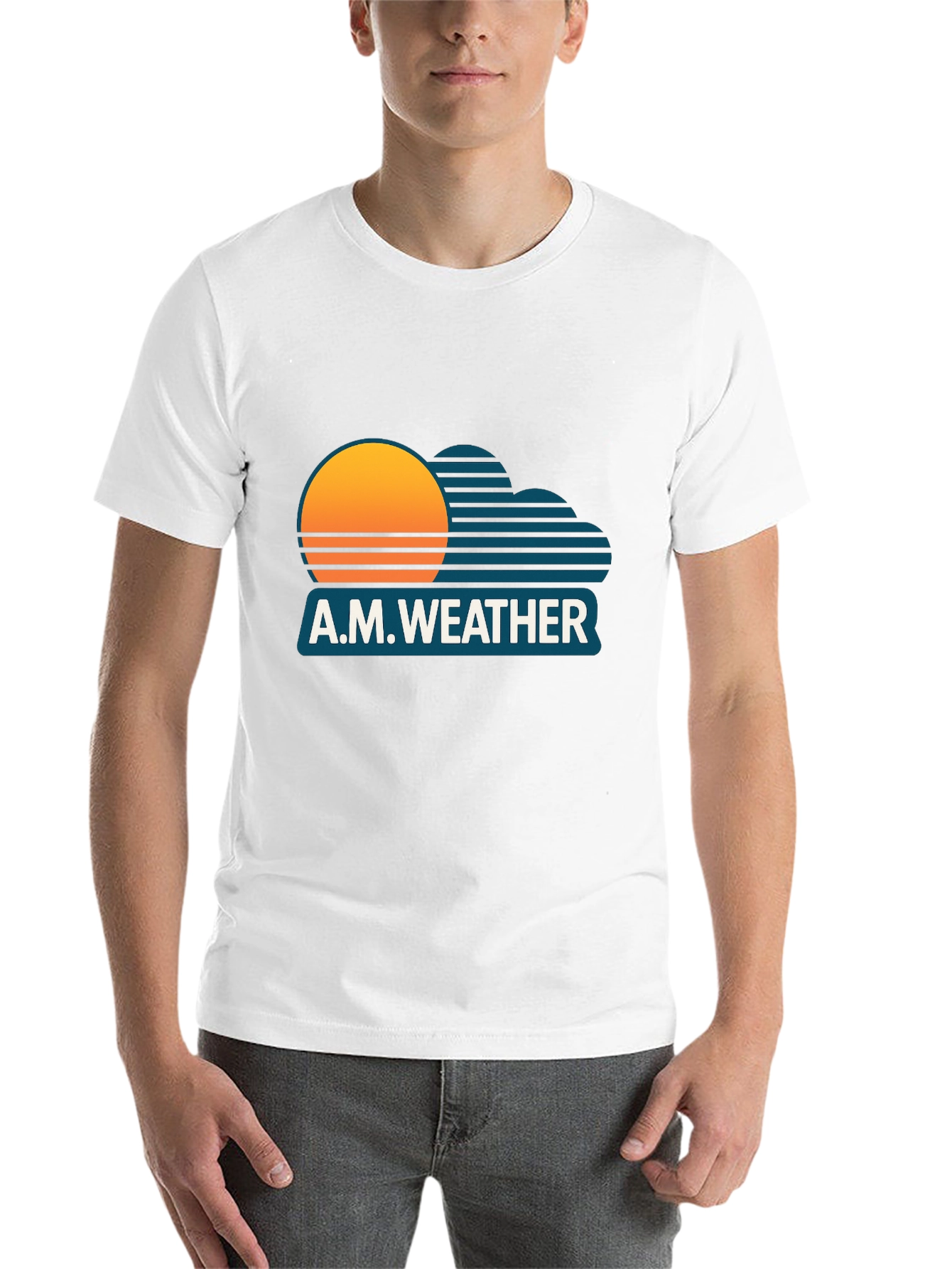 Black A.M. Weather Graphic Tee - Retro Sunset Style view 14