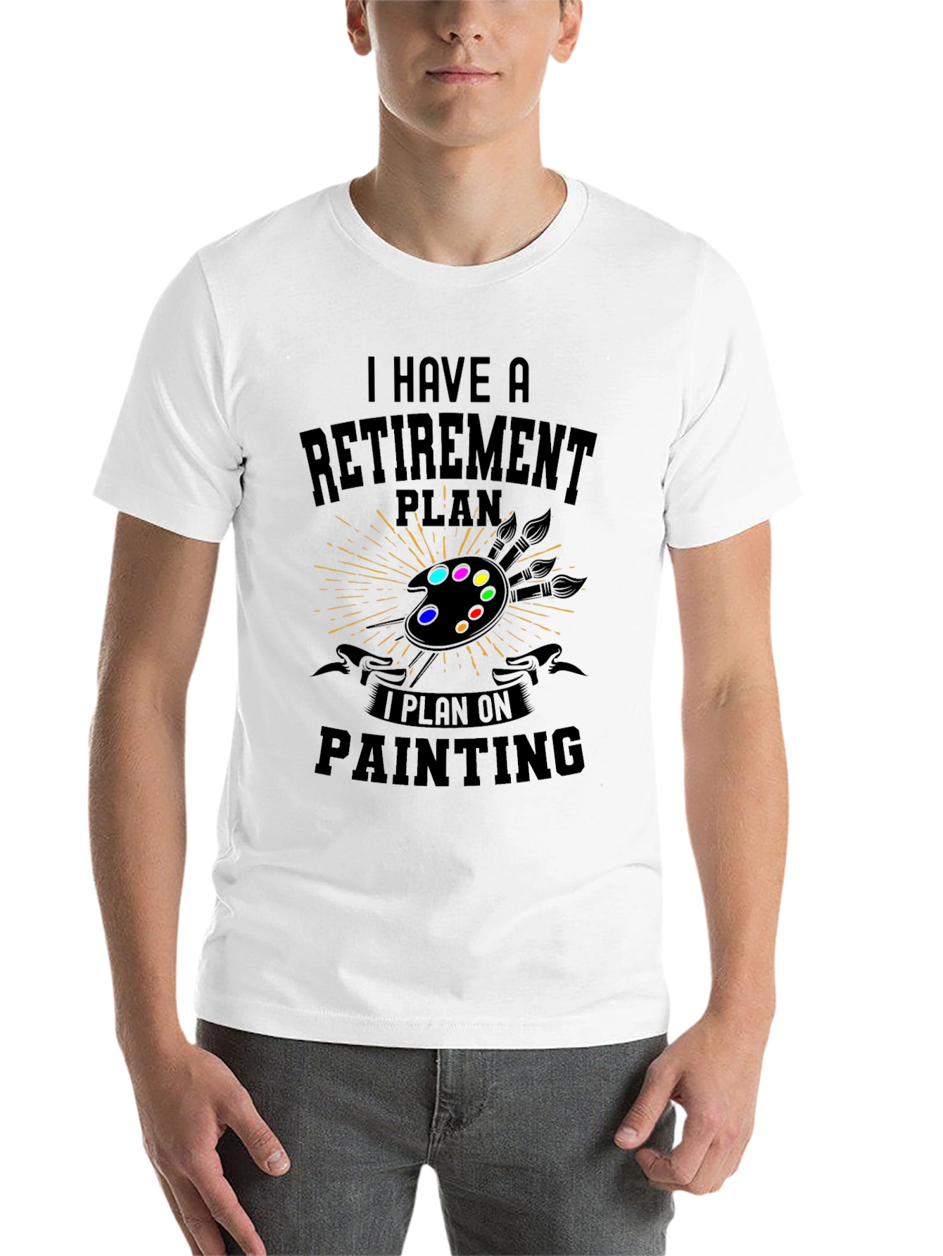 Black Retirement Plan Painting T-Shirt view 14