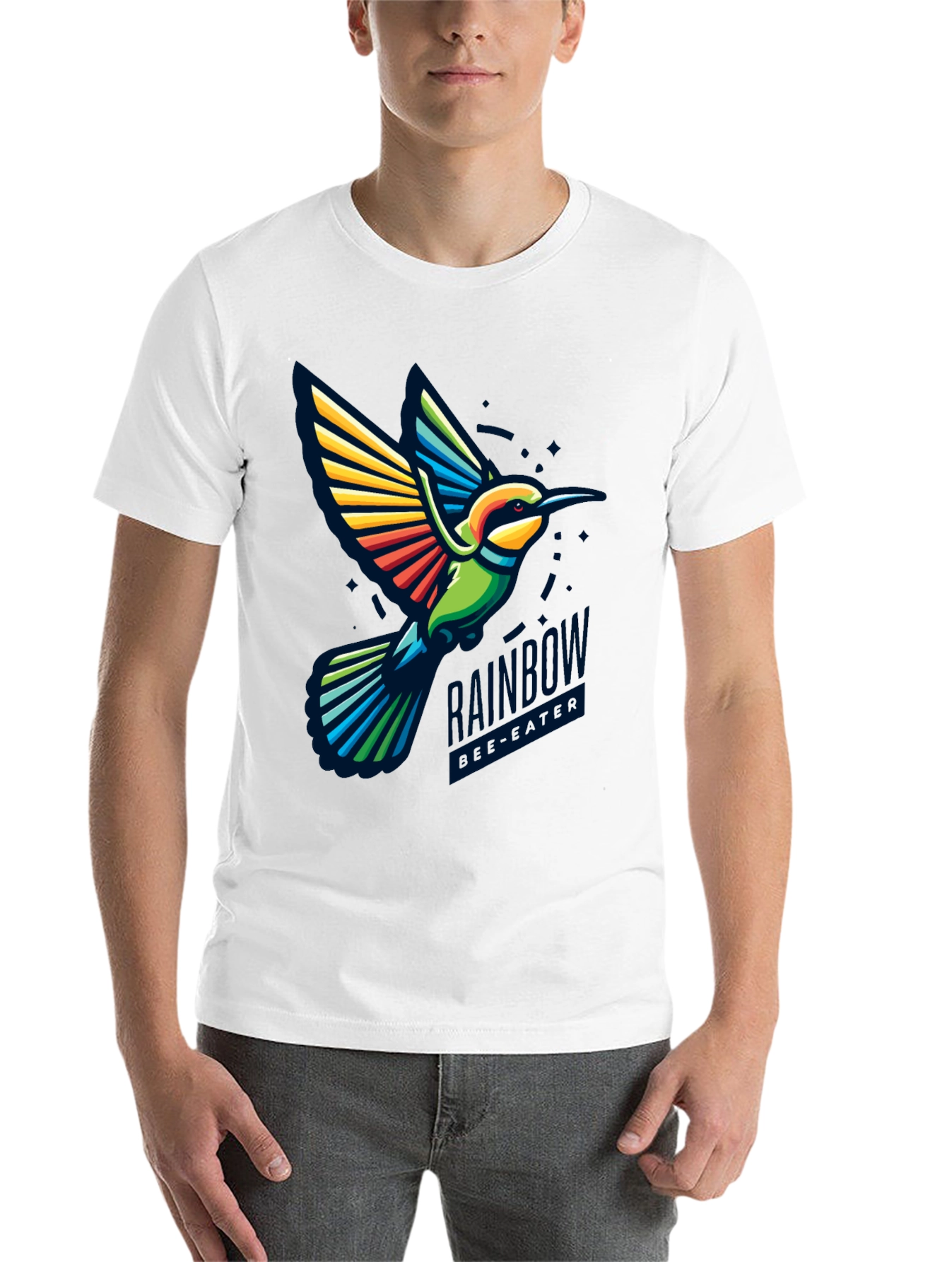 Black Rainbow Hummingbird Graphic Tee - Stylish Bird Lover Shirt view 14