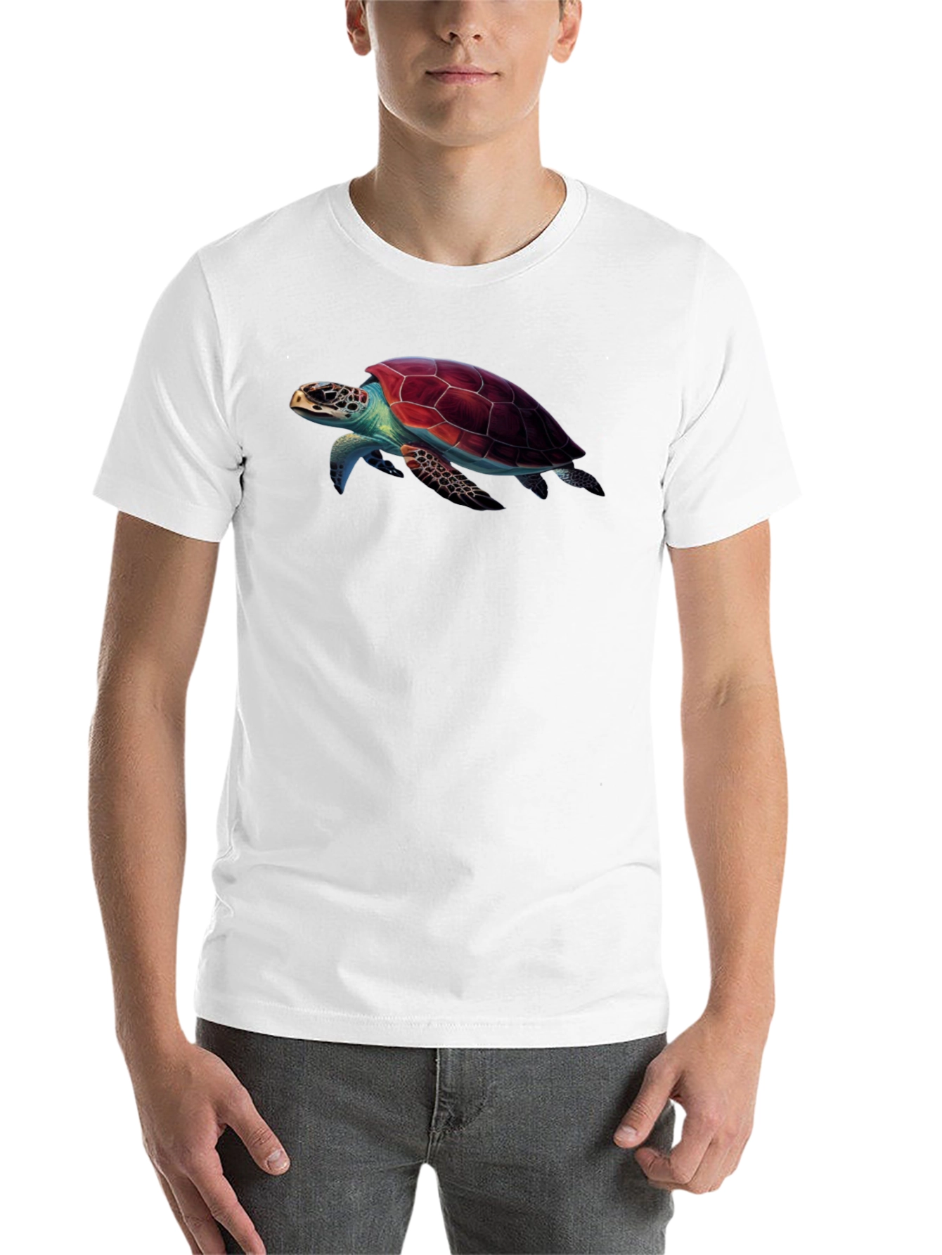 Black Sea Turtle Graphic Print Black T-Shirt view 14