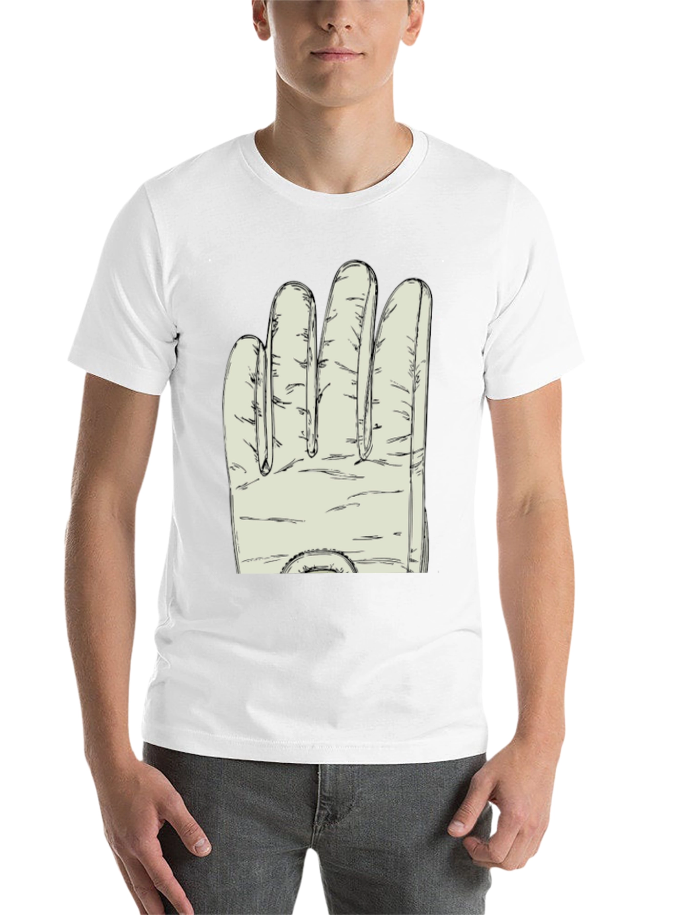 Black Novelty Glove Graphic T-Shirt - Soft Cotton Blend view 14