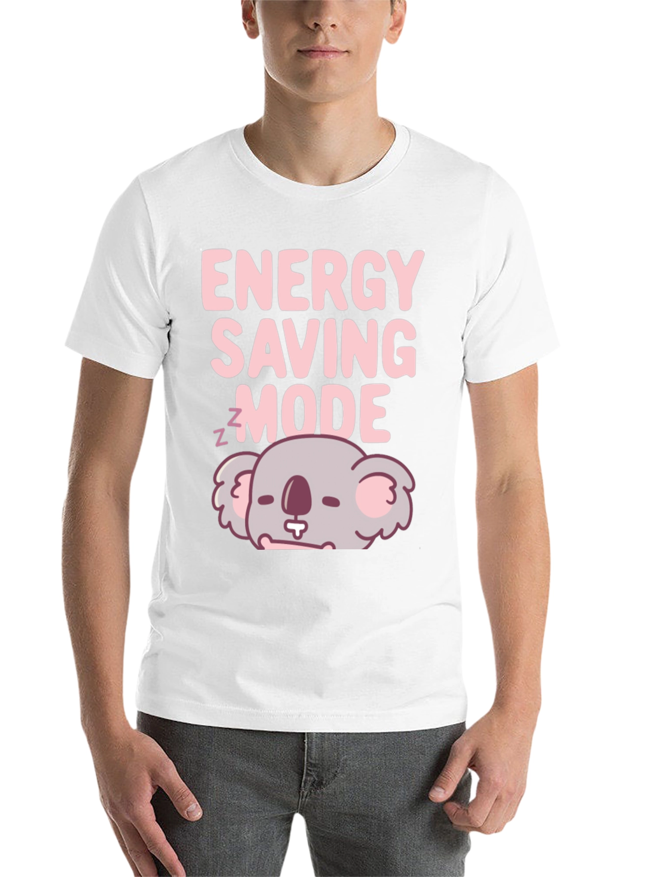 Black Energy Saving Mode Koala T-Shirt view 14