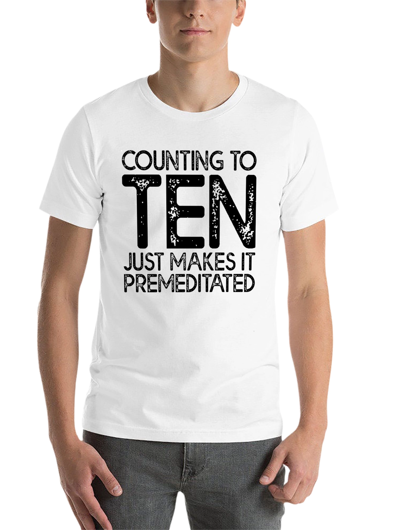 Black Counting to Ten Sarcastic Graphic Tee view 14