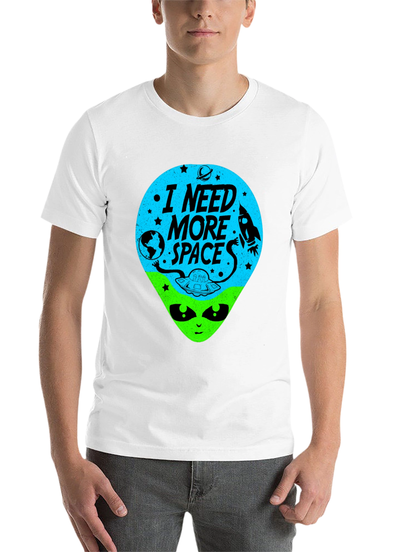 Black I Need More Space Alien Graphic Tee view 14