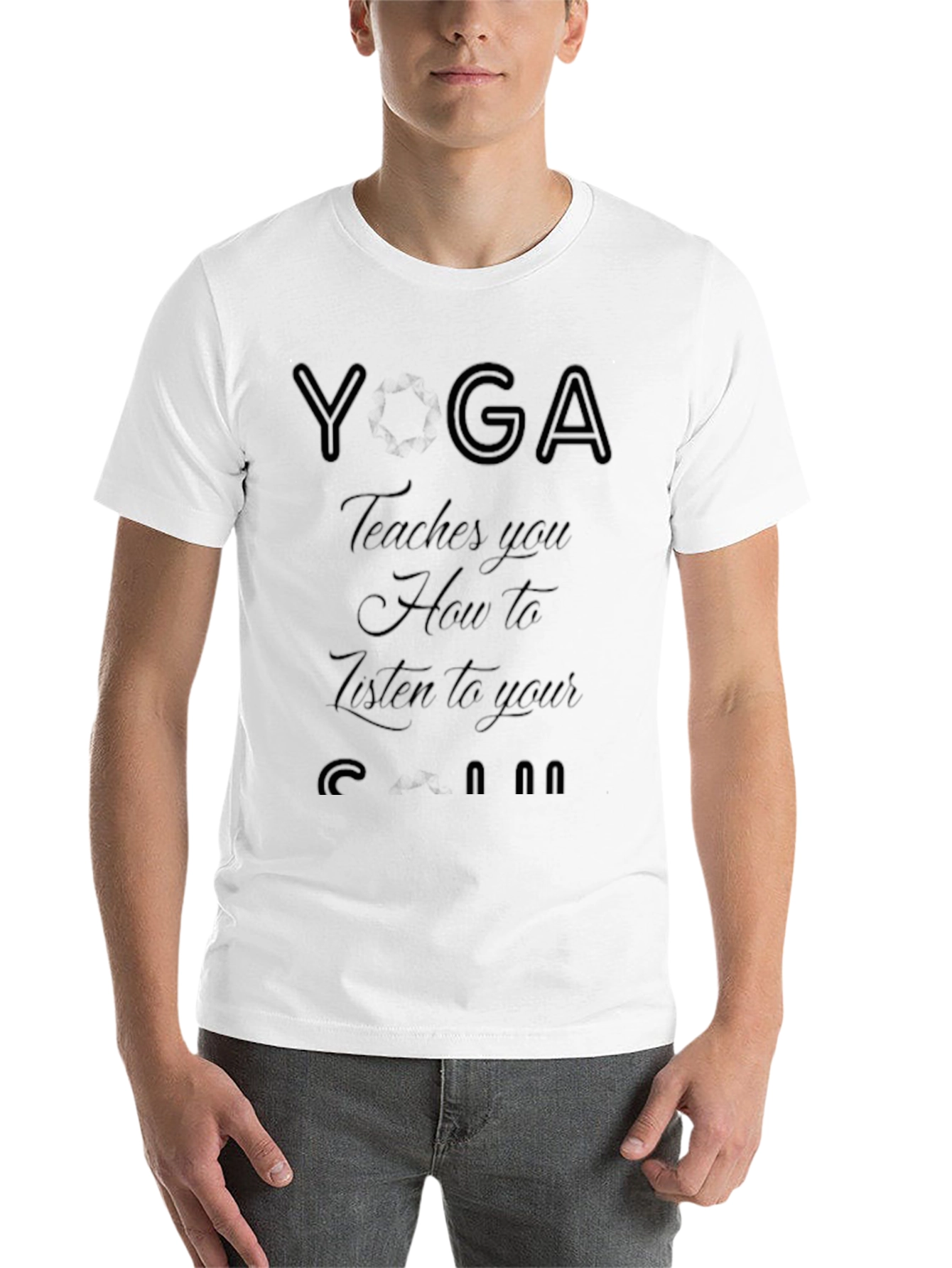 Black Yoga Tee: Teaches You How to Listen view 14