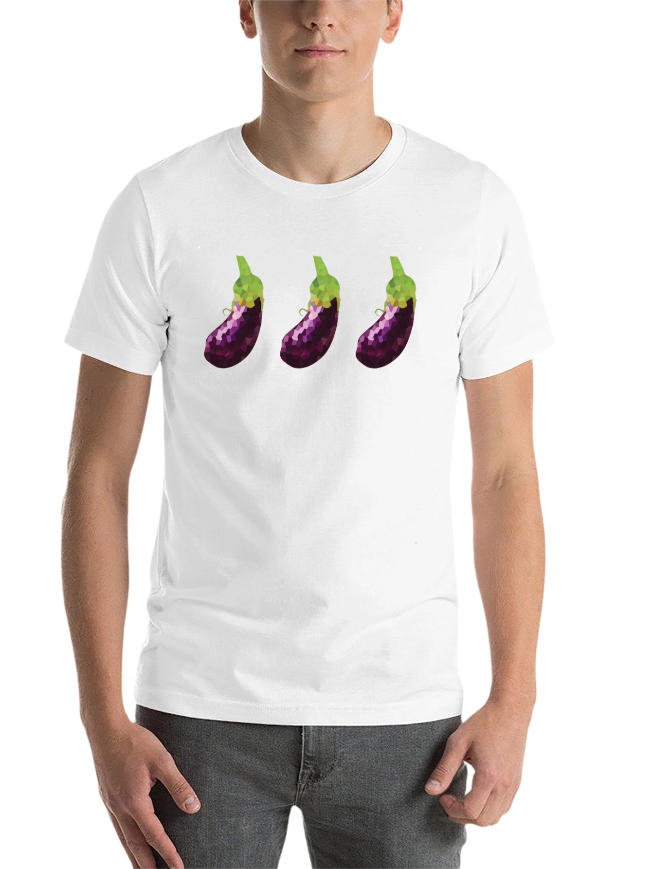 Eggplant Trio T-Shirt - Modern Graphic Tee - 14