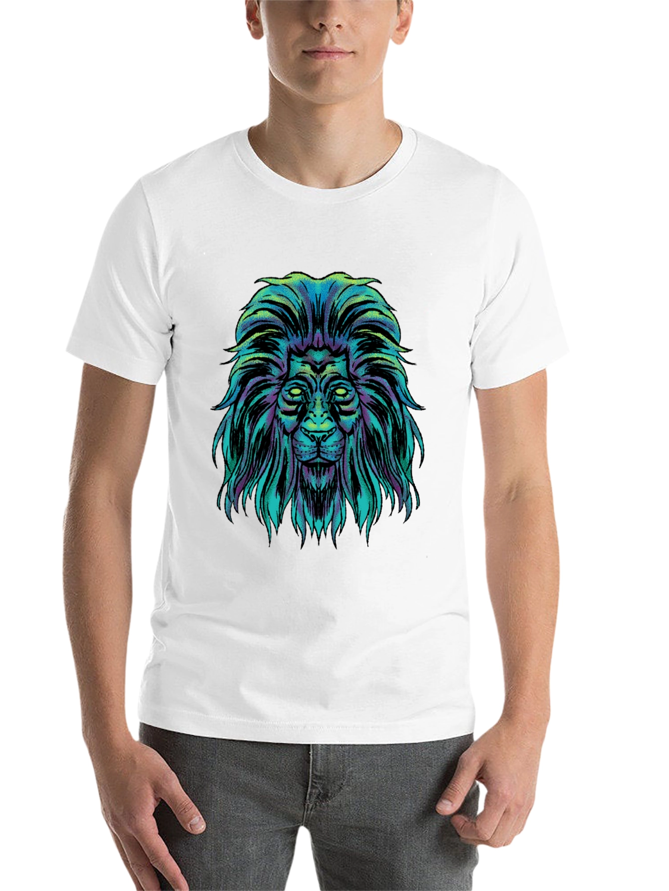 Black Lion Graphic Black T-Shirt view 14