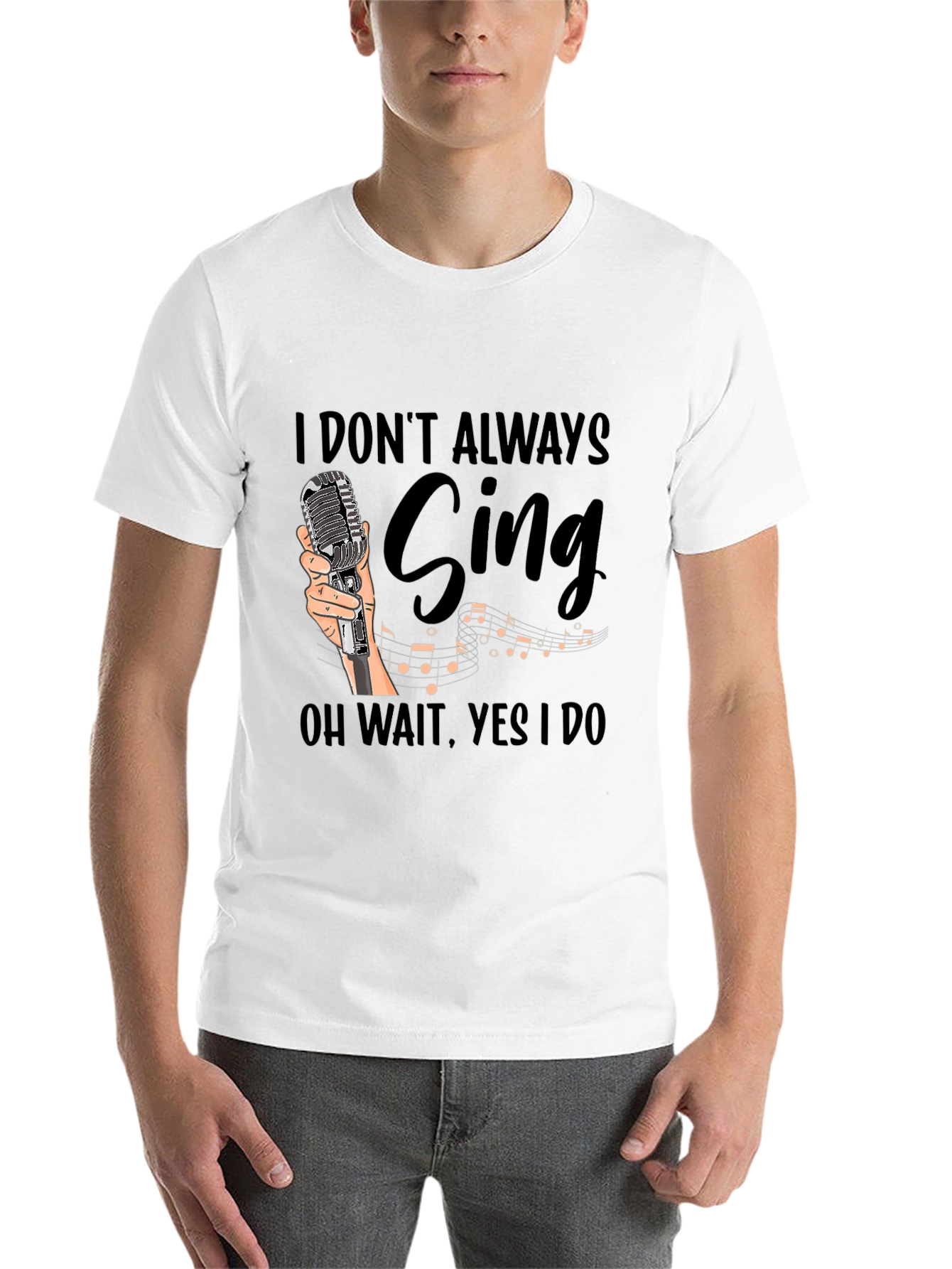 Black Funny Singer T-Shirt - I Don't Always Sing view 14