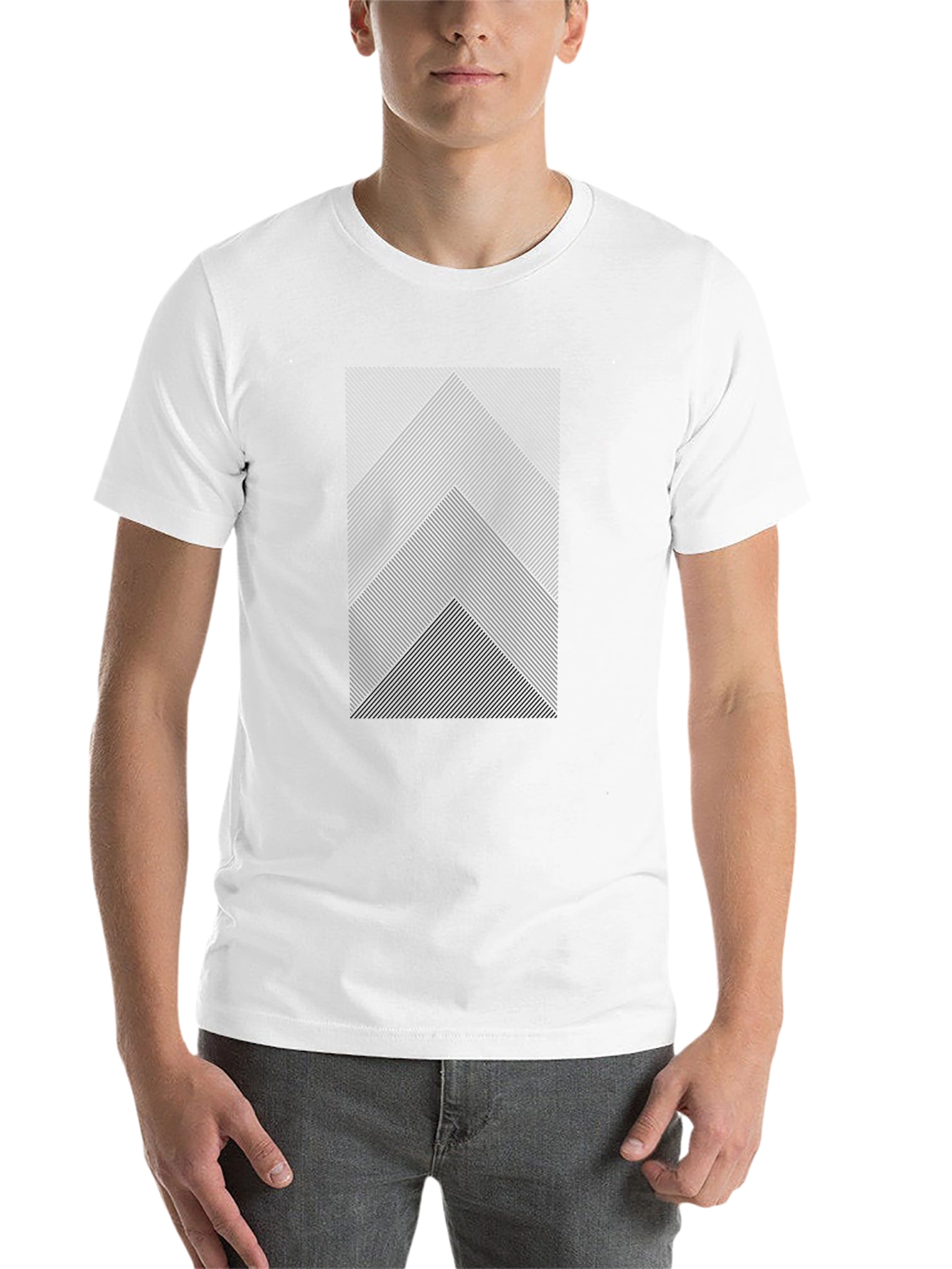 Black Abstract Geometric Black T-Shirt view 14