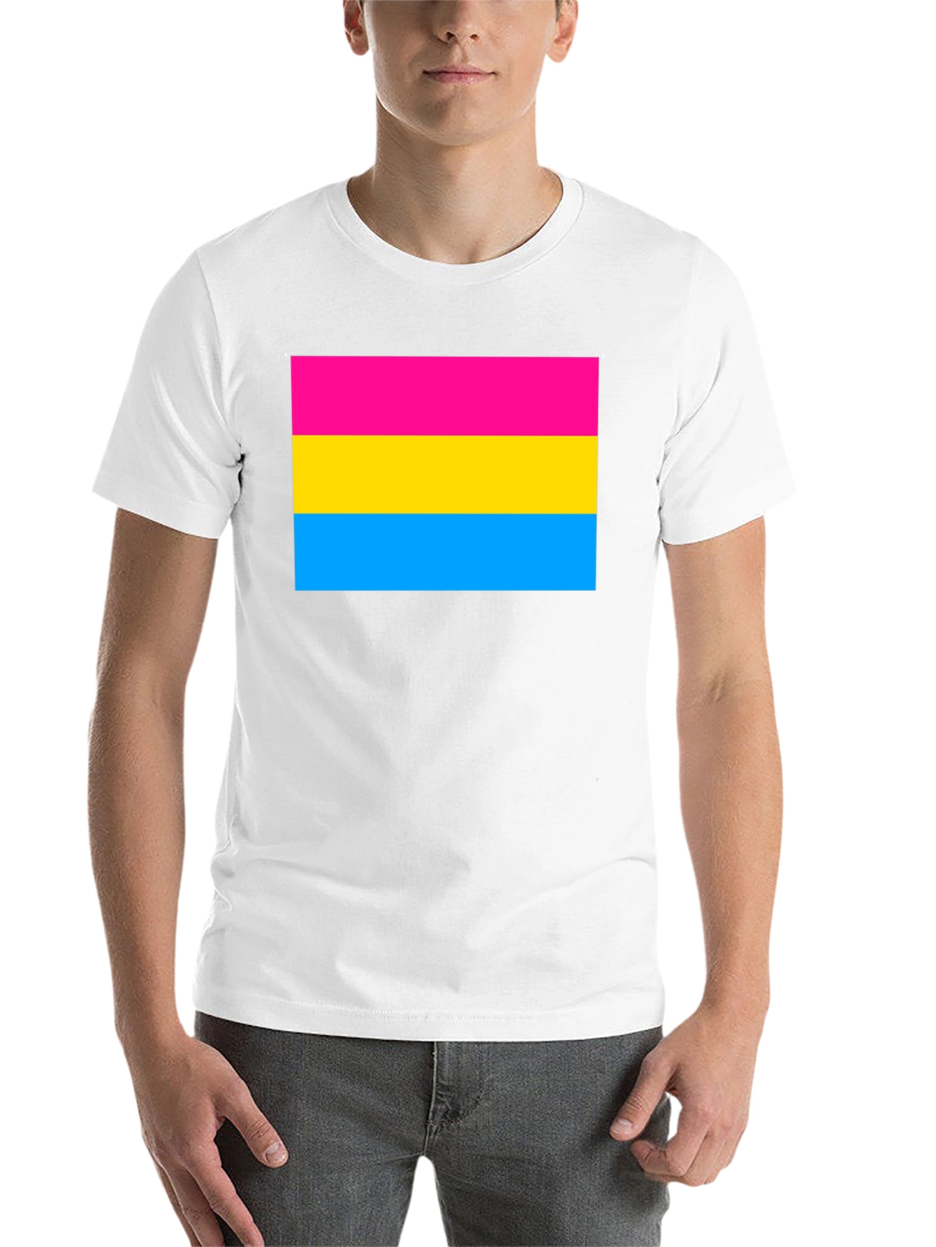 Black Pansexual Pride Flag T-Shirt view 14