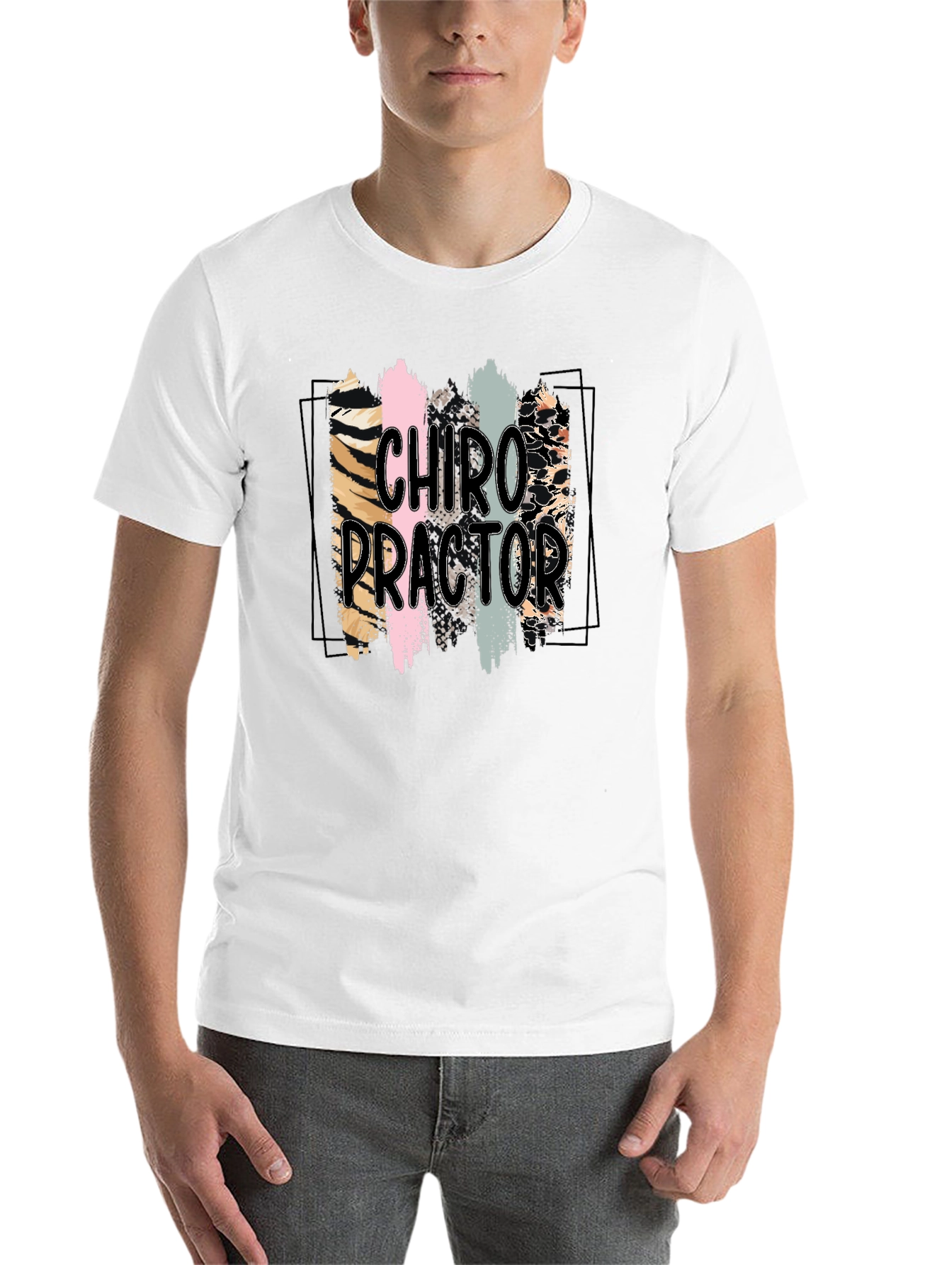 Black Chiropractor Brushstroke Graphic T-Shirt view 14