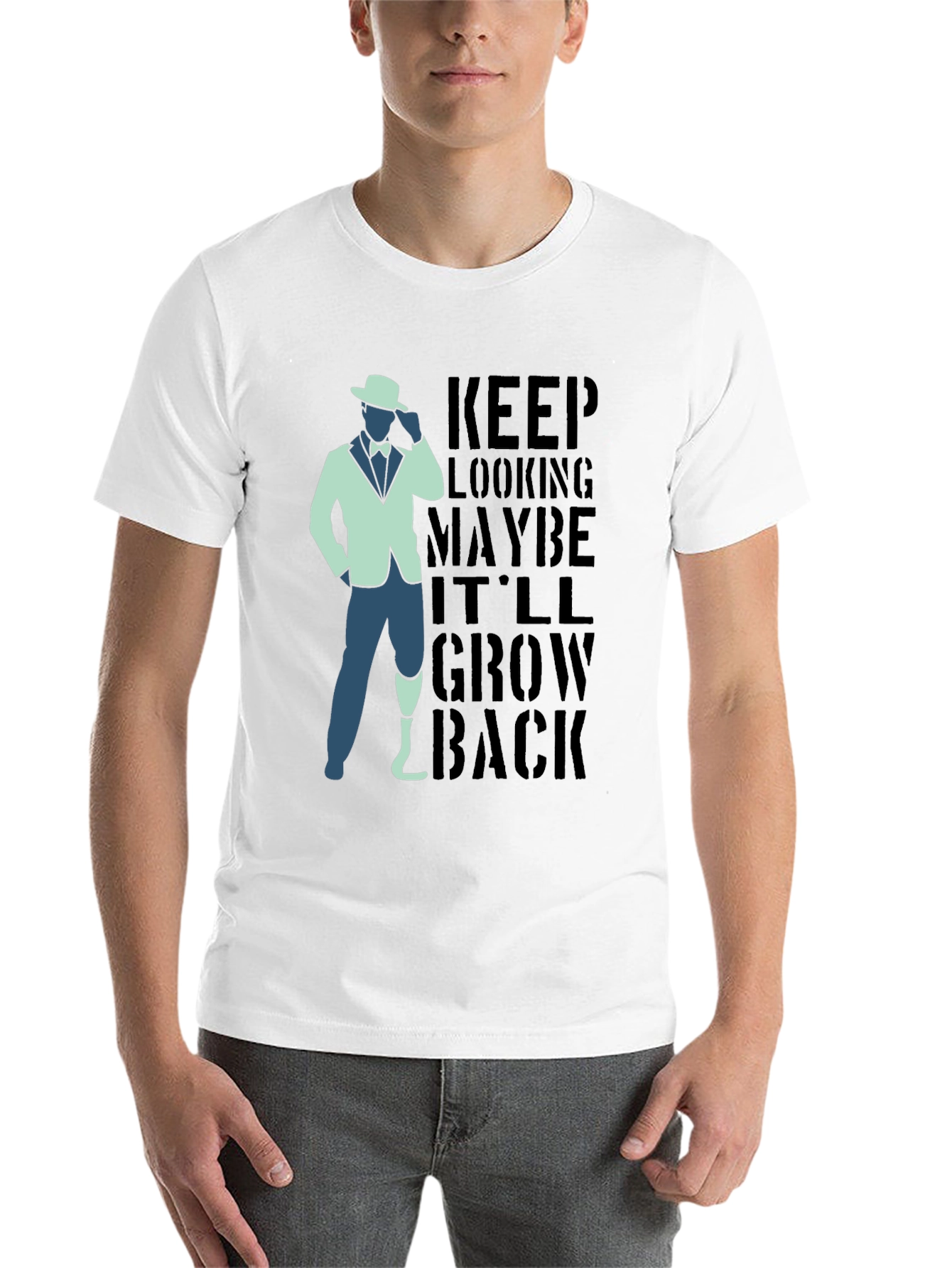 Black Keep Looking Humor Graphic T-Shirt view 14