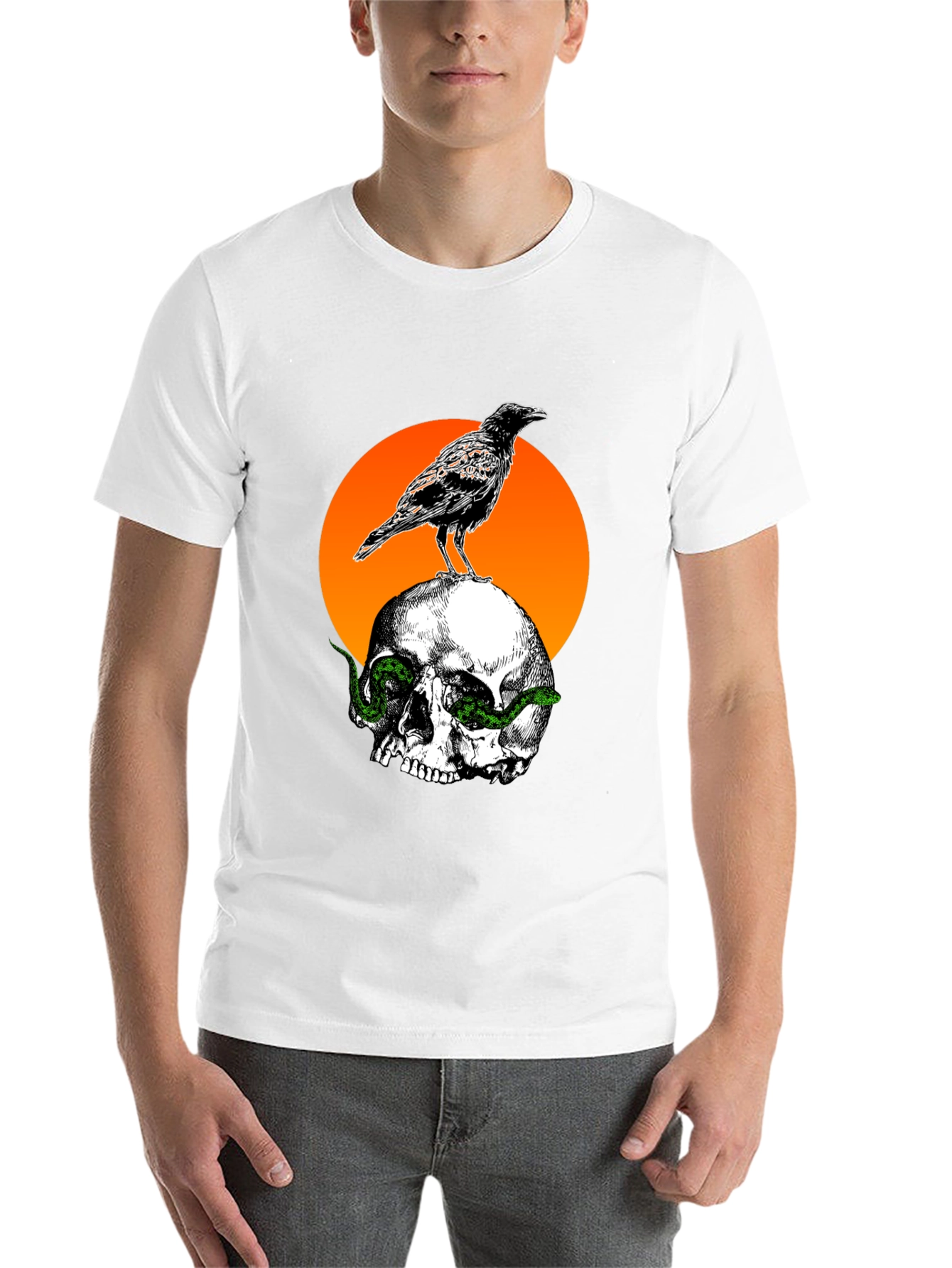 Black Raven Skull Graphic Tee - Unique Design view 14