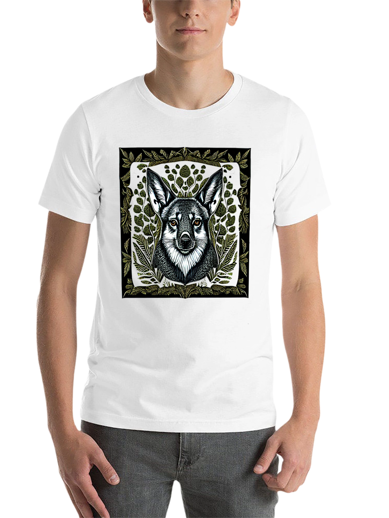 Black Wolf Graphic Print Black T-Shirt view 14