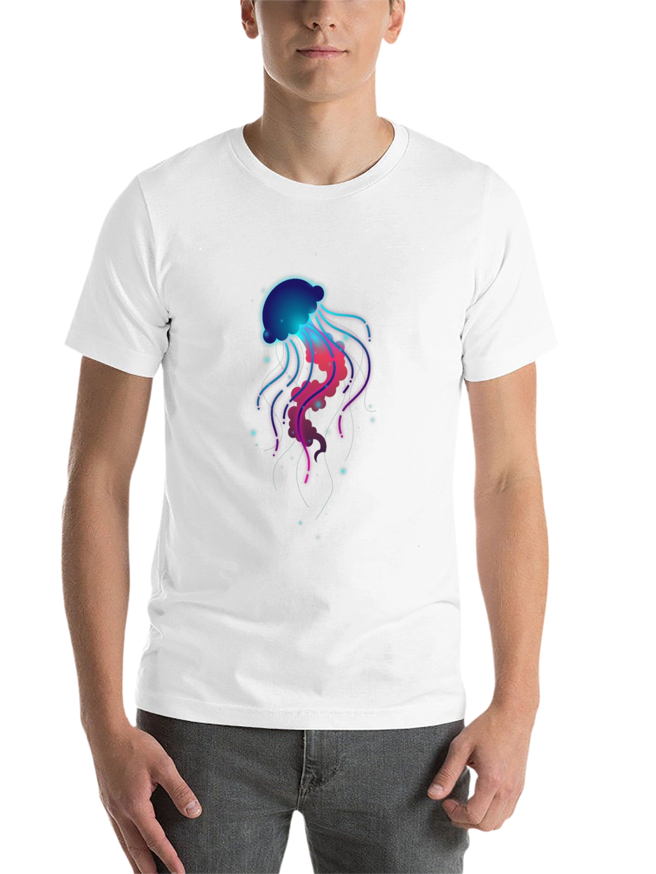 Black Neon Jellyfish Graphic T-Shirt - Unique Design view 14
