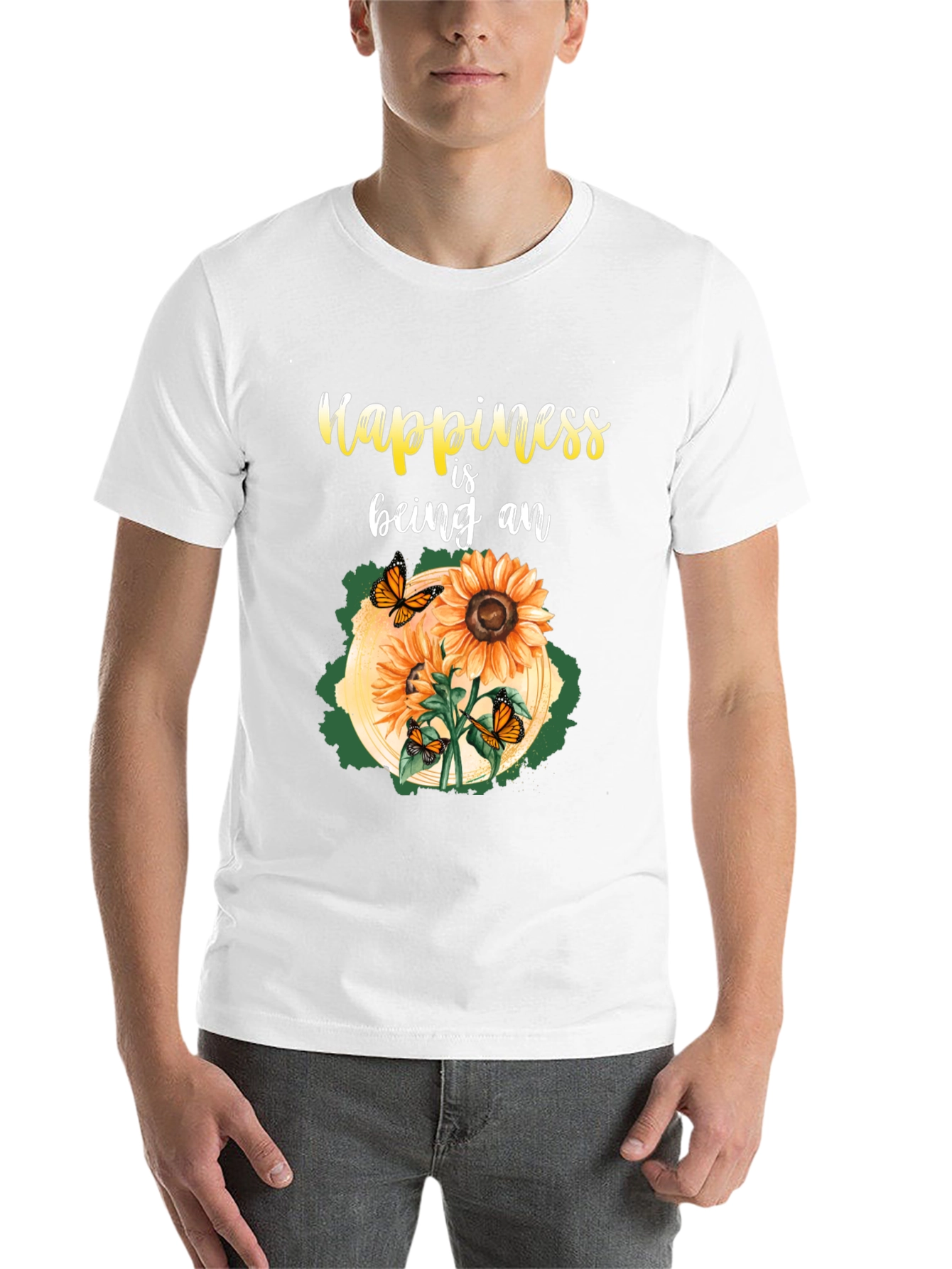 Black Happiness Sunflower Graphic T-Shirt view 14