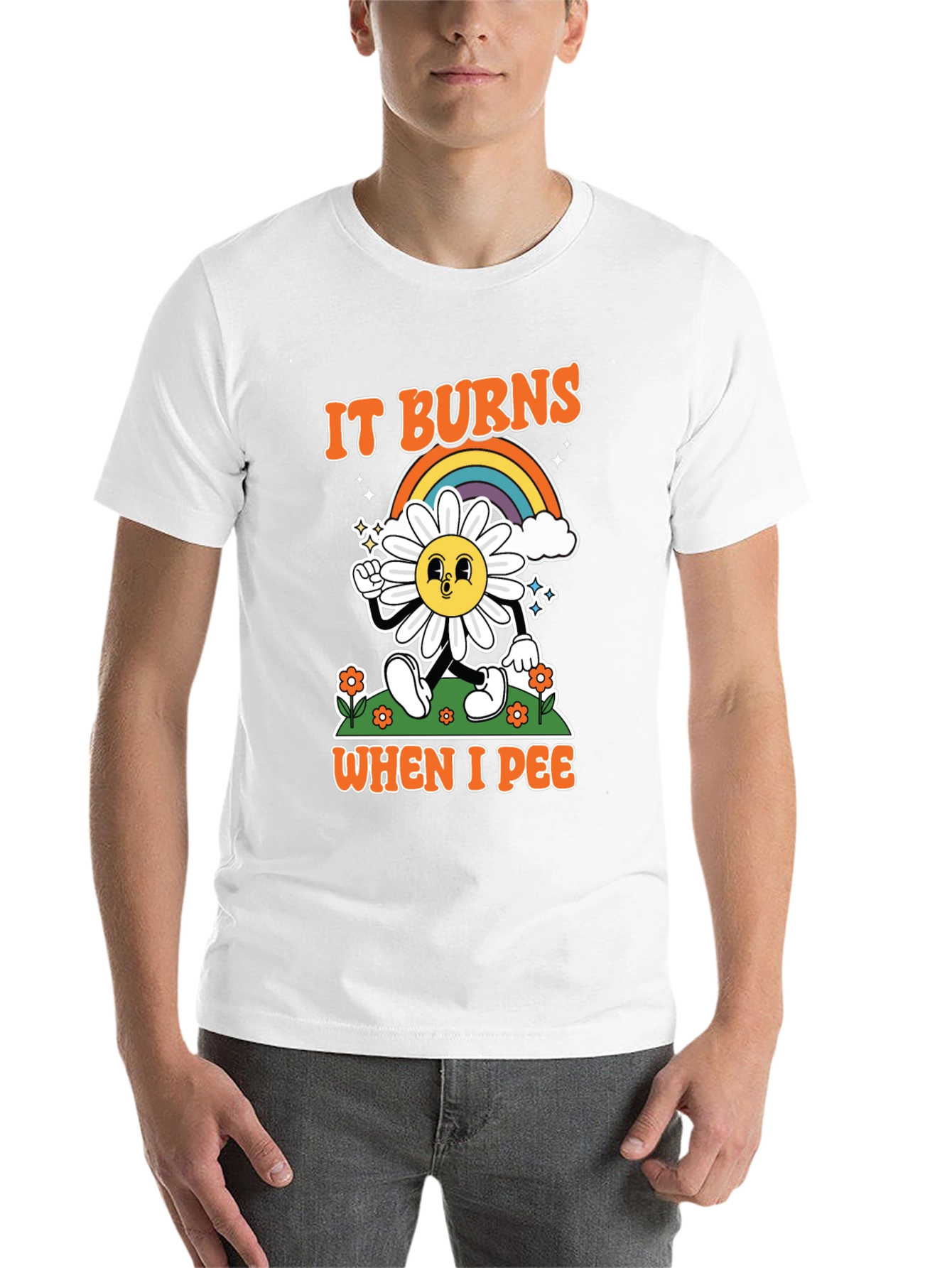Black Funny It Burns When I Pee Graphic T-Shirt view 14