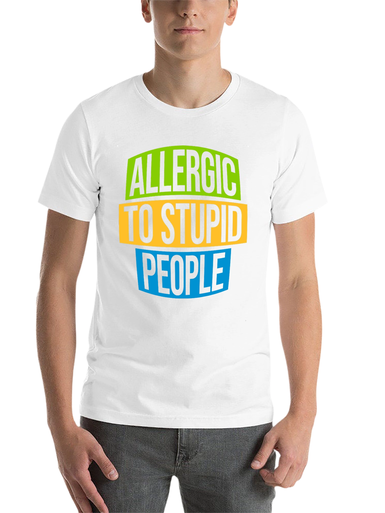 Black Allergic to Stupid People Graphic Tee view 14