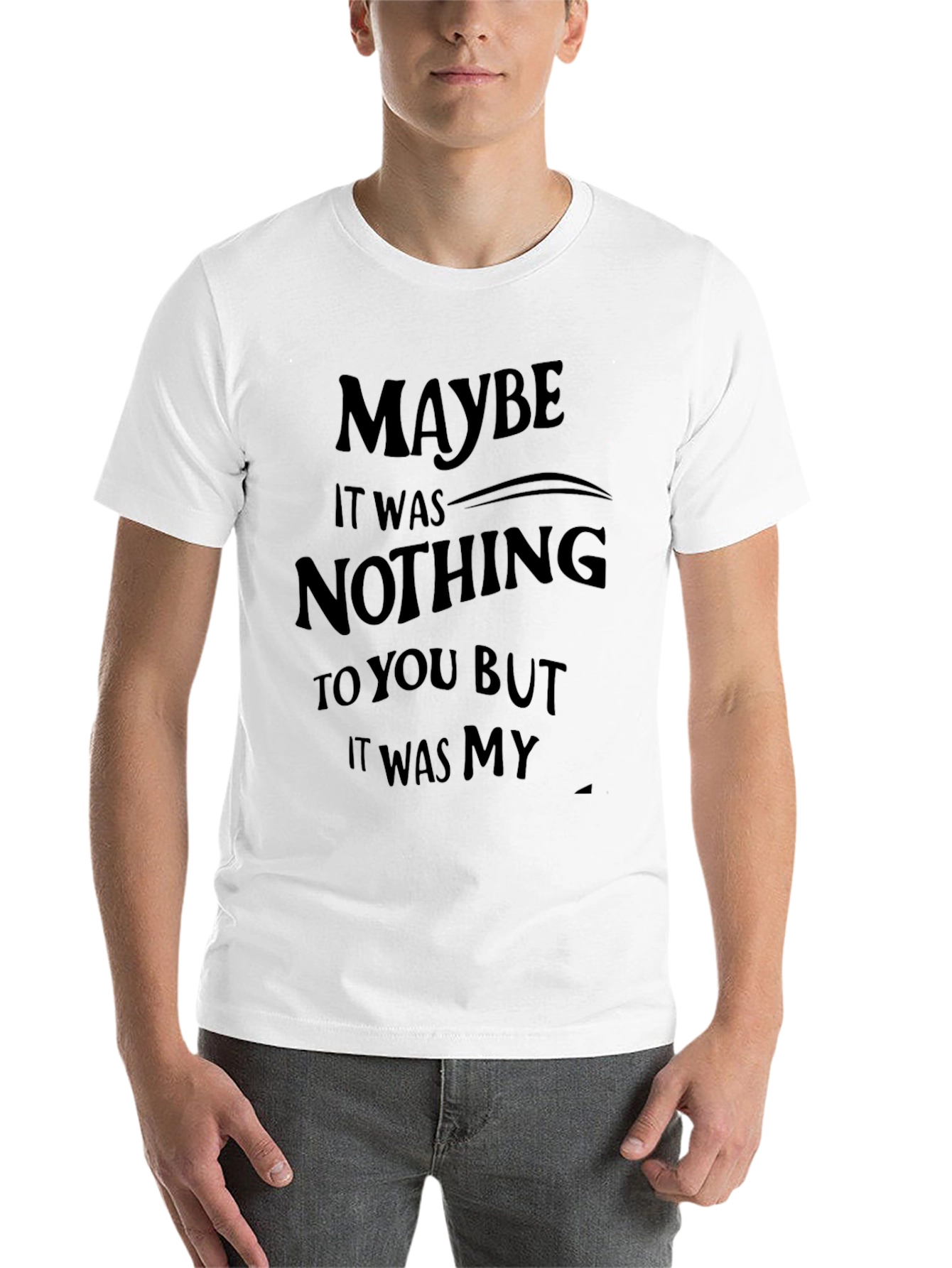 Black Maybe It Was Nothing Graphic Tee view 14