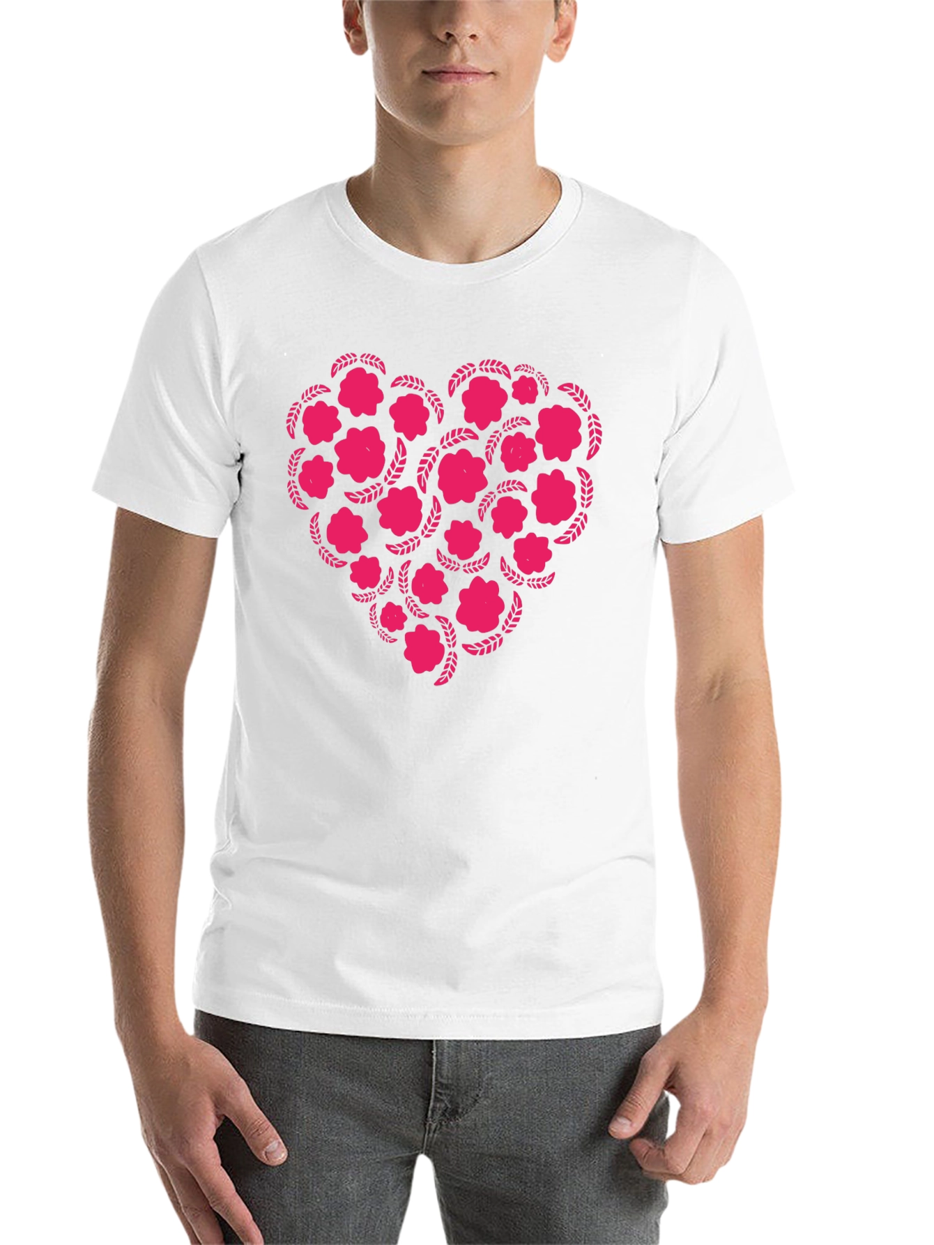 Black Floral Heart Graphic Tee - Black view 14
