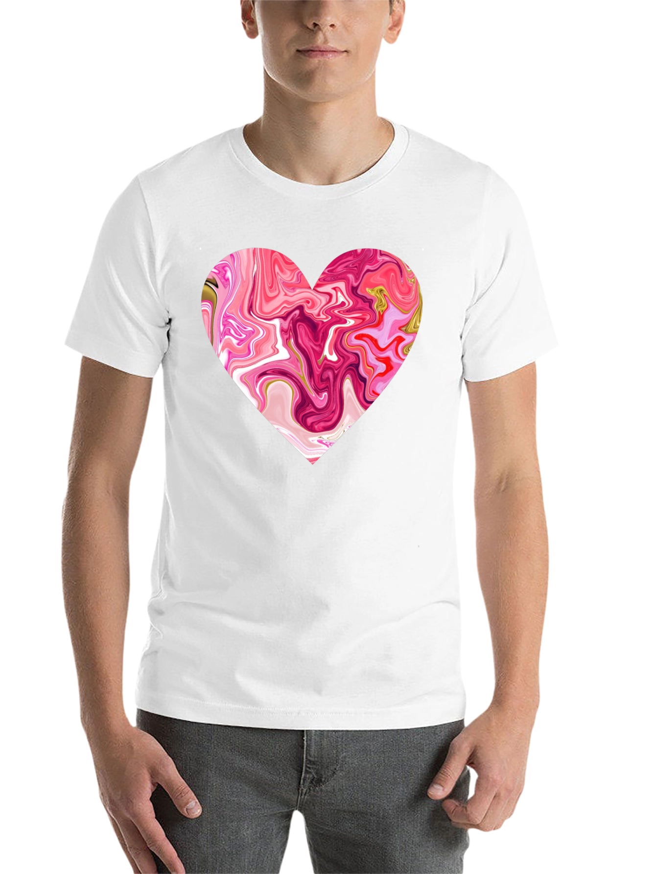 Black Heart Swirl Graphic Tee - Soft Cotton Blend view 14