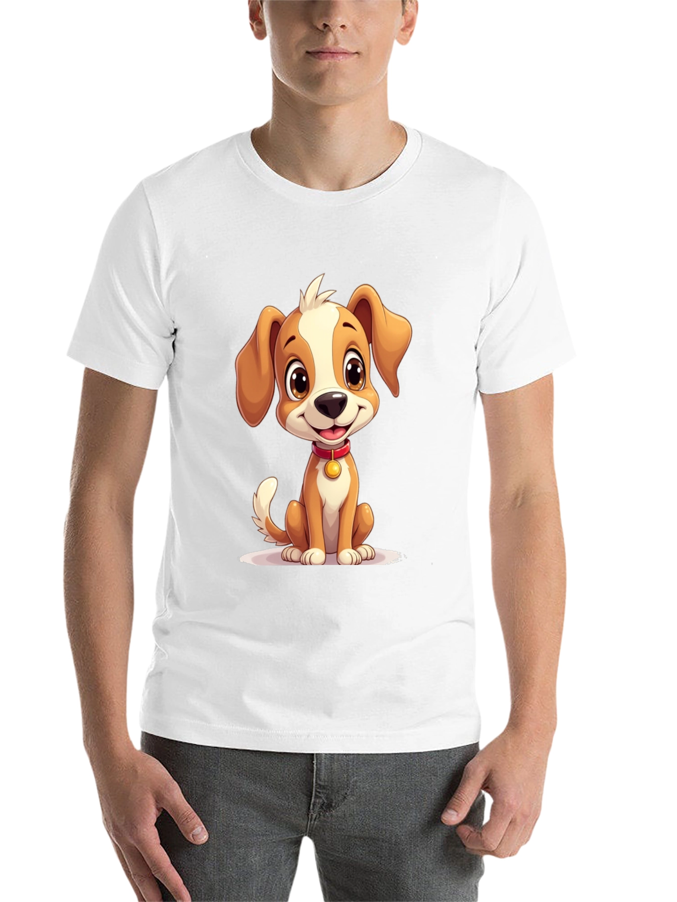 Black Cute Puppy Graphic T-Shirt - Soft Cotton Blend view 14